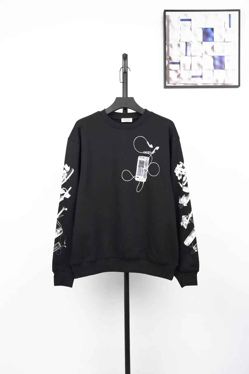Off-White Black Headphone Arrow Graphic Crewneck Sweatshirt product photo from LabelPicks
