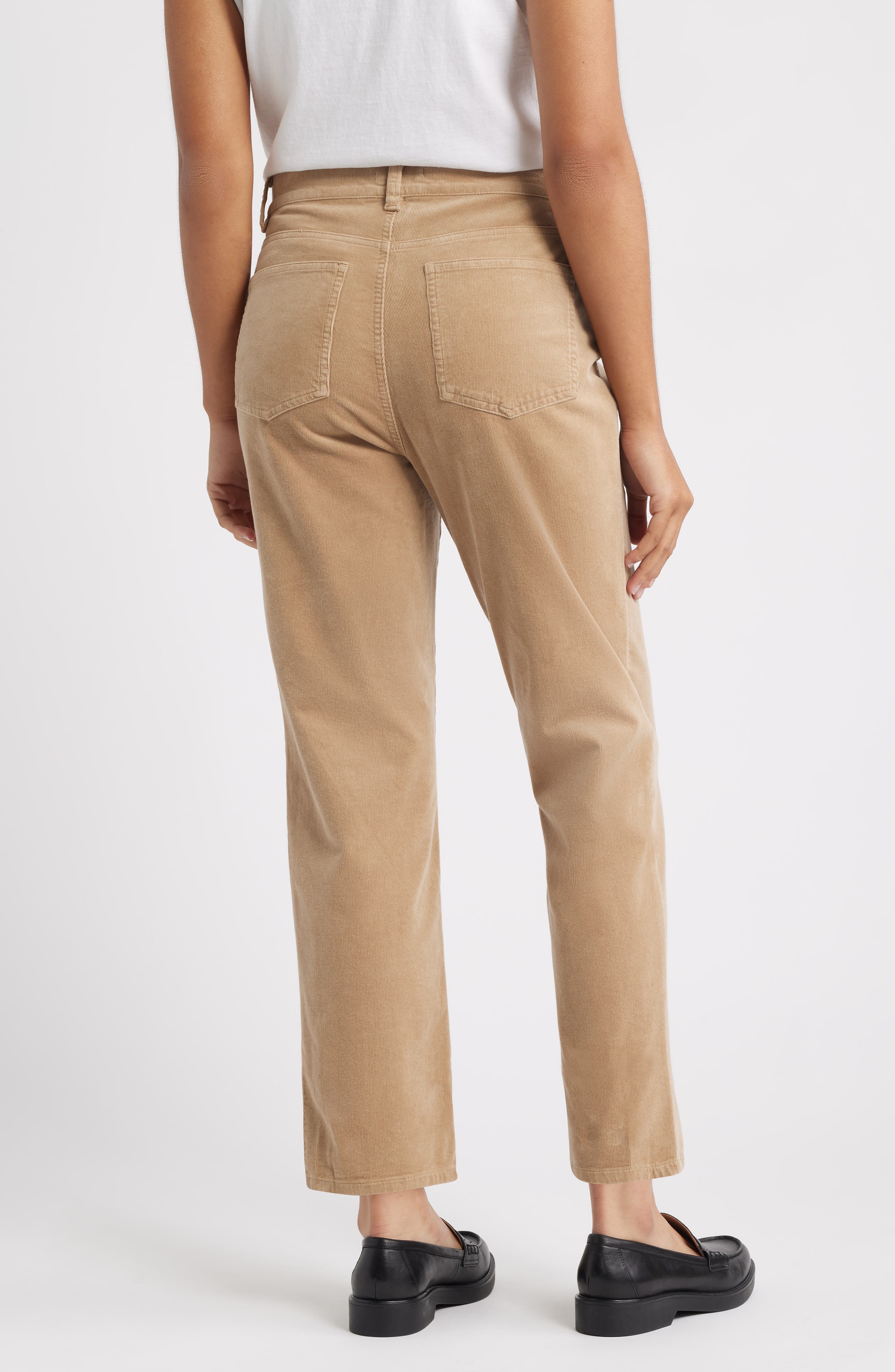 Eileen Fisher Stretch Organic Cotton Straight Corduroy Pants