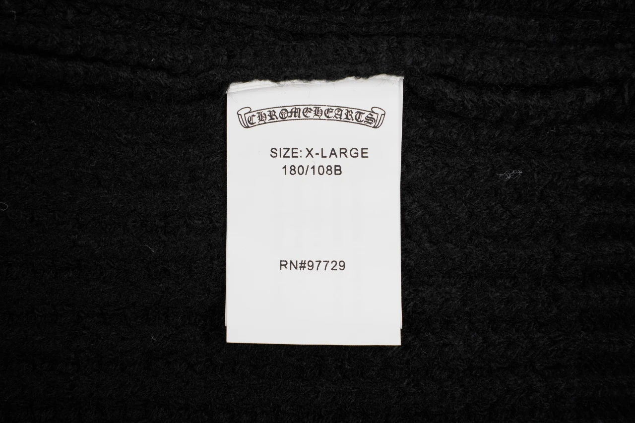 Chrome Hearts Black Cross Leather Patch Wool Zip Cardigan product photo from LabelPicks