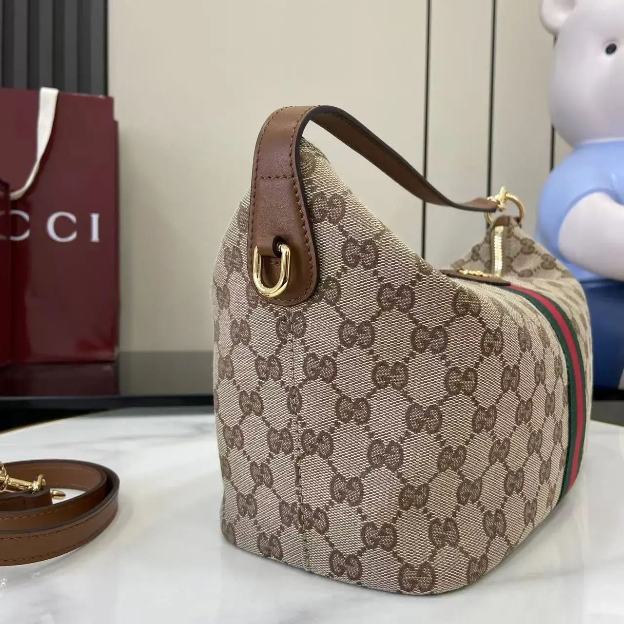 Gucci Brown GG Supreme Canvas Shoulder Bag product photo from LabelPicks