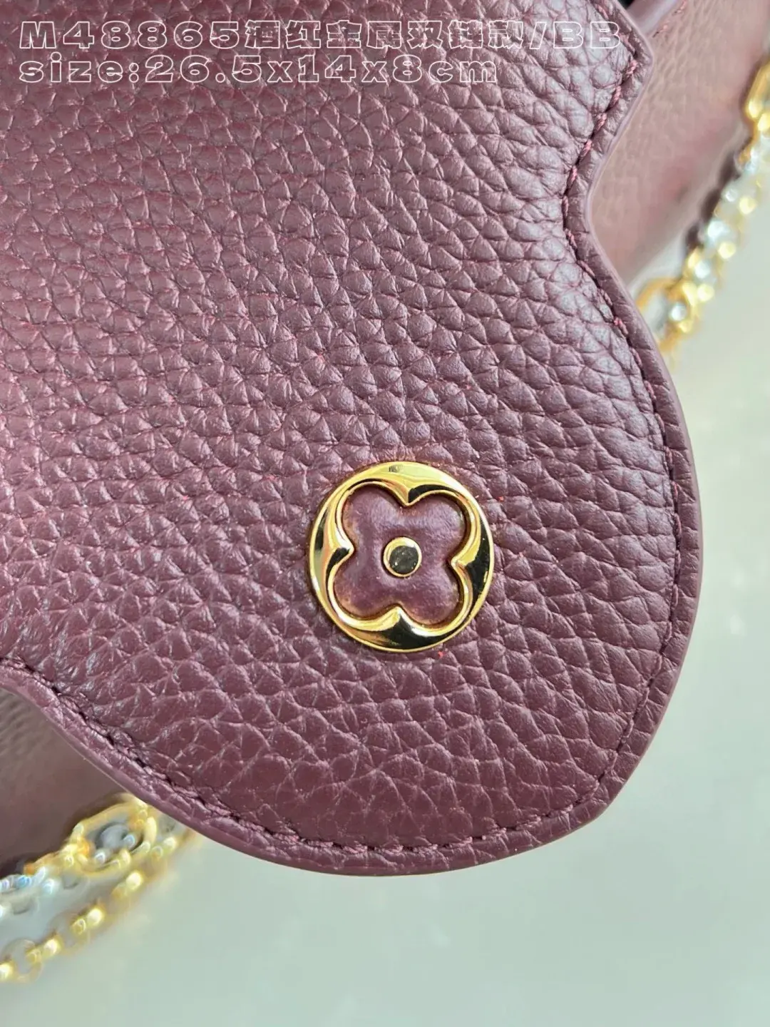 Louis Vuitton Capucines Burgundy Grained Leather Crossbody Bag product photo from LabelPicks