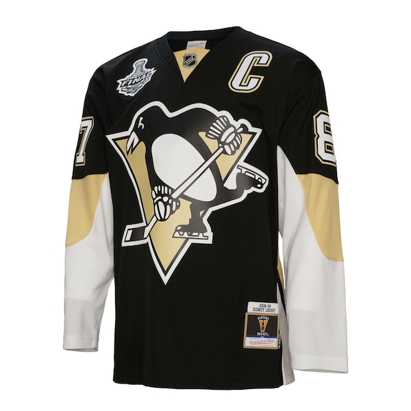 Sidney Crosby Pittsburgh Penguins Big & Tall 2008 Captain Patch Blue Line Player Jersey - Black