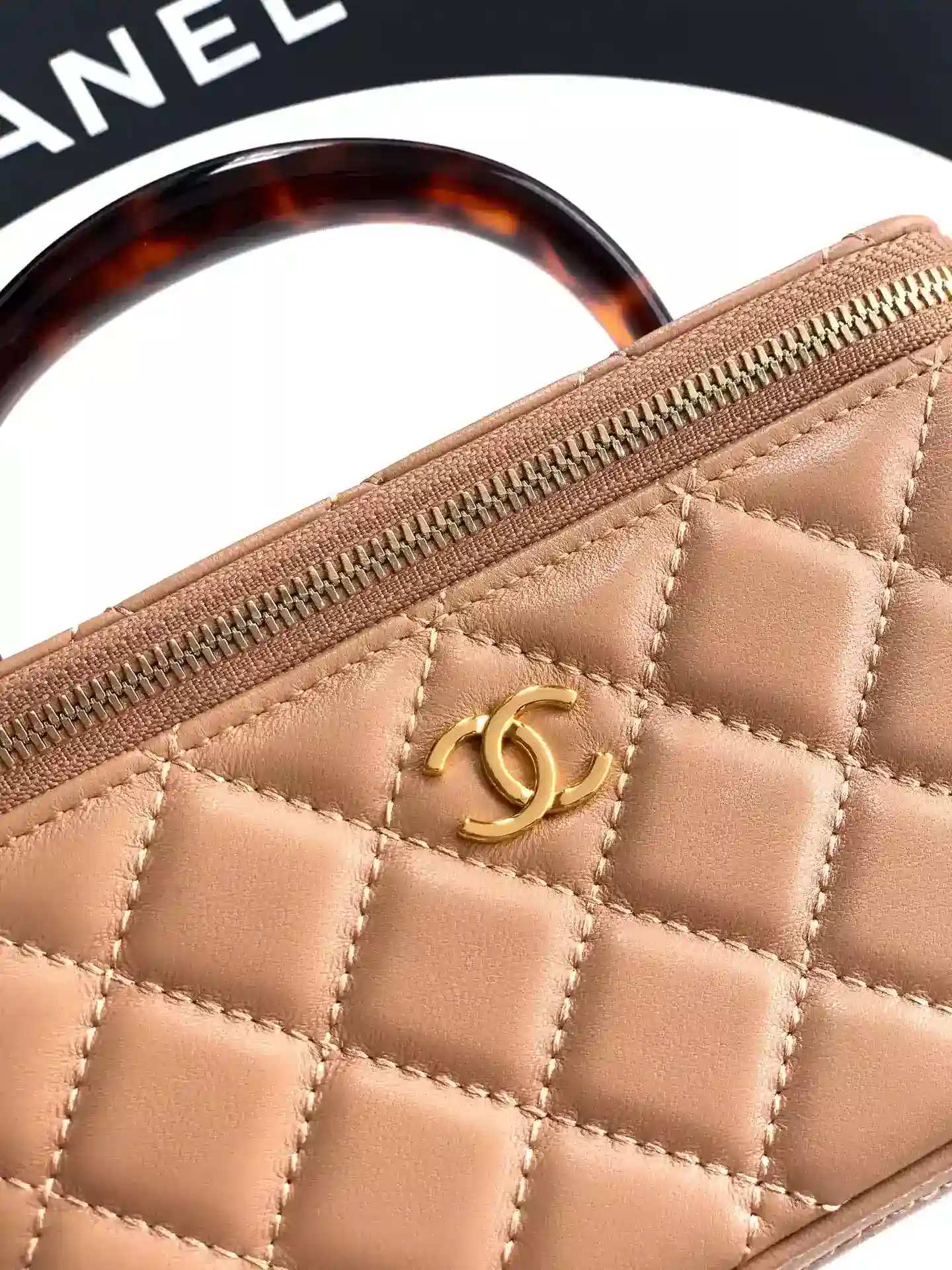 Chanel Brown Quilted Leather Top Handle Bag product photo from LabelPicks