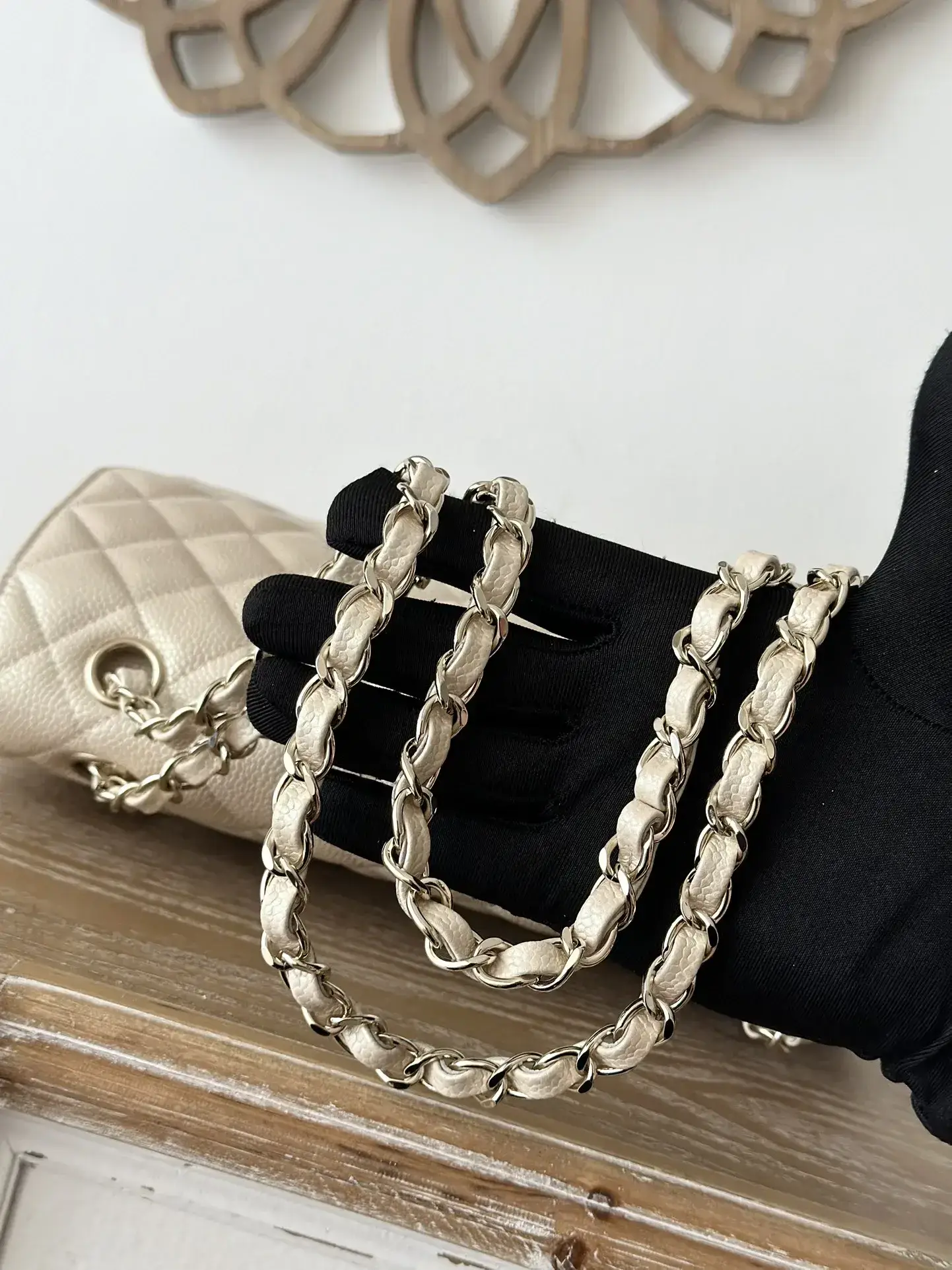 Chanel Beige Classic Flap Calfskin Shoulder Bag product photo from LabelPicks
