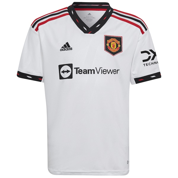 Manchester United adidas Youth 2022/23 Away Blank Replica Jersey - White