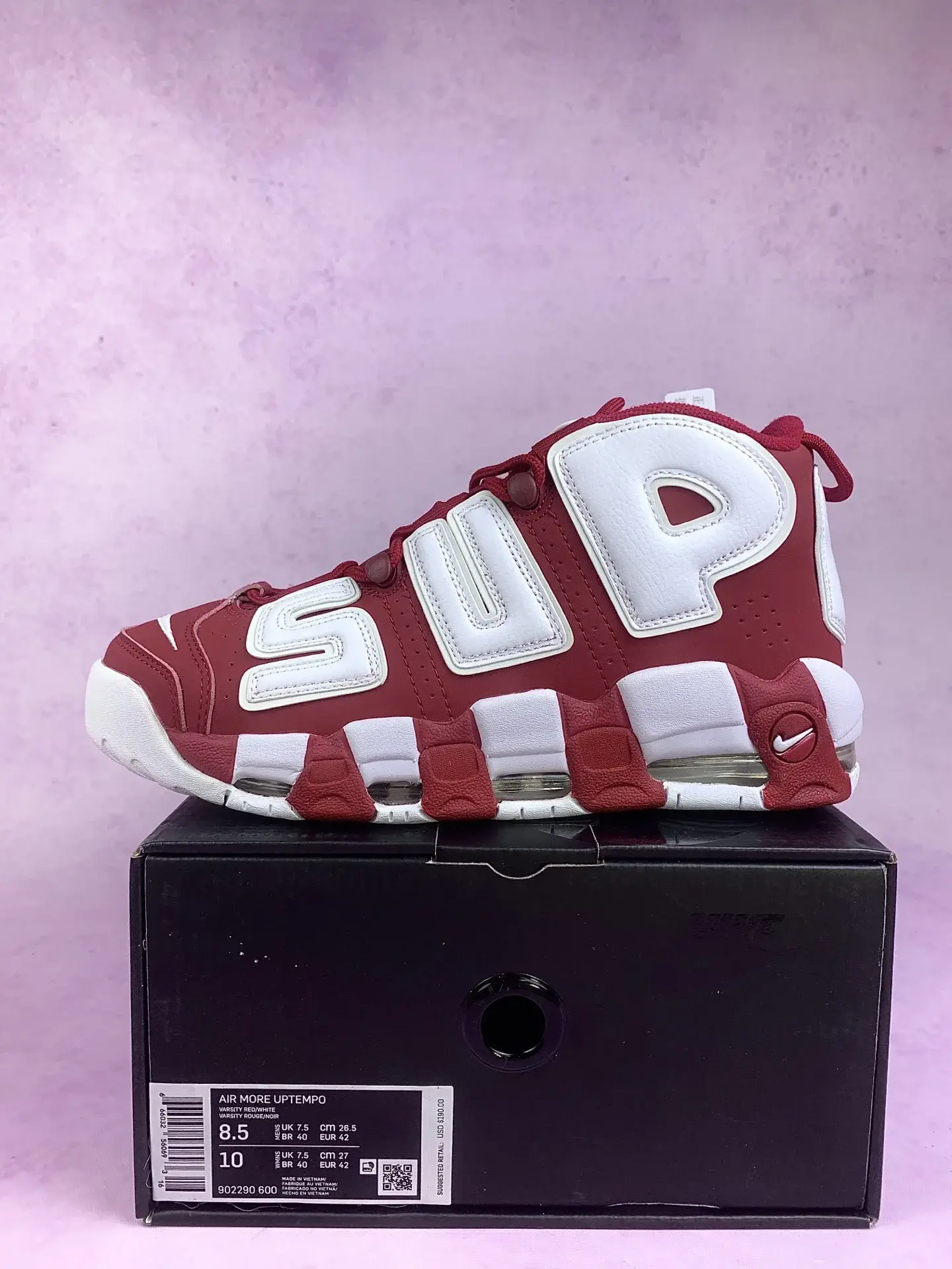 Supreme x Nike Air More Uptempo 'Red' Shoes product photo from LabelPicks