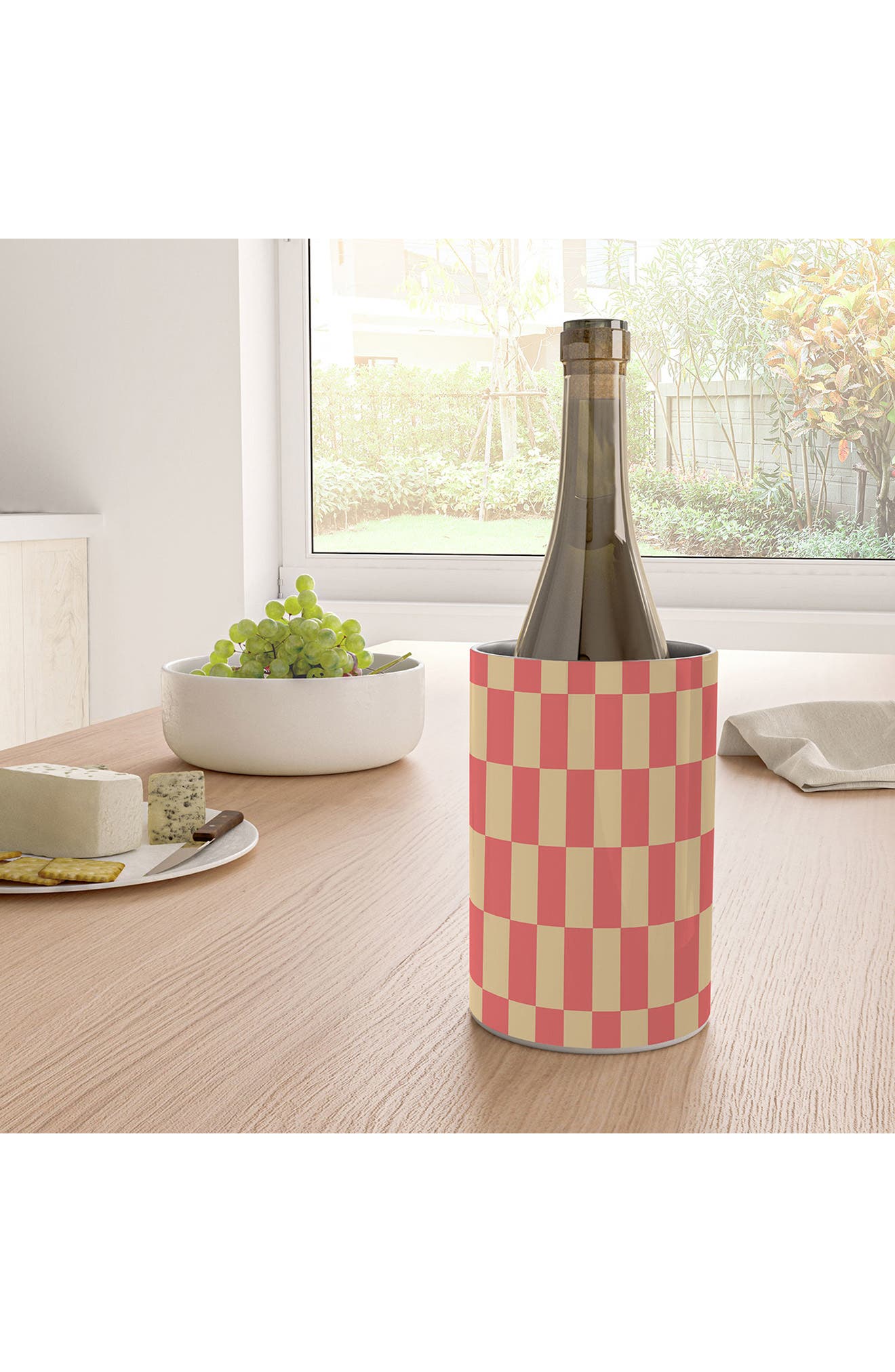 Deny Designs Retro Co. Check Pattern Stainless Steel Wine Chiller