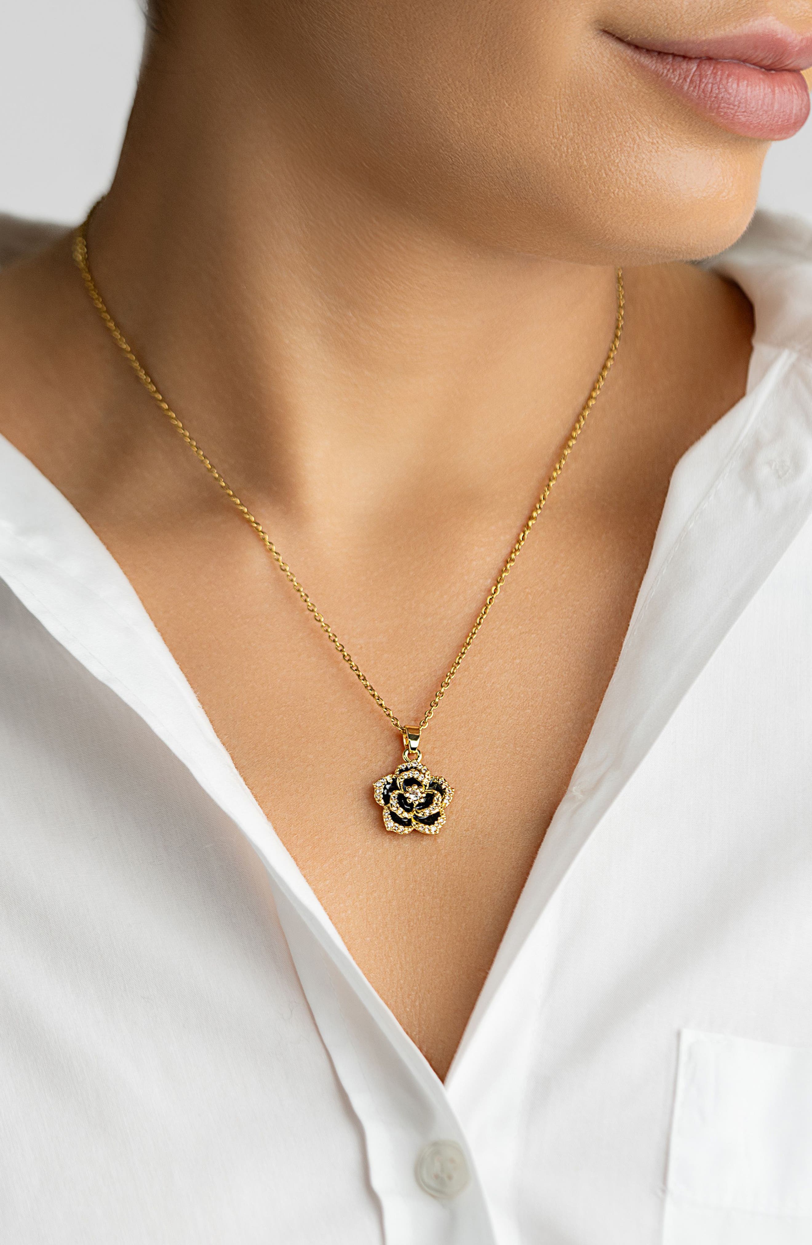 Adornia Crystal & Carnelian Flower Pendant Necklace
