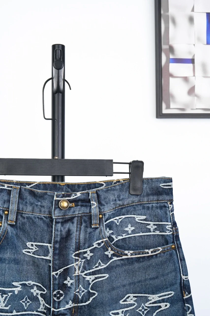 Louis Vuitton Blue Cloud Jacquard Denim Pants product photo from LabelPicks