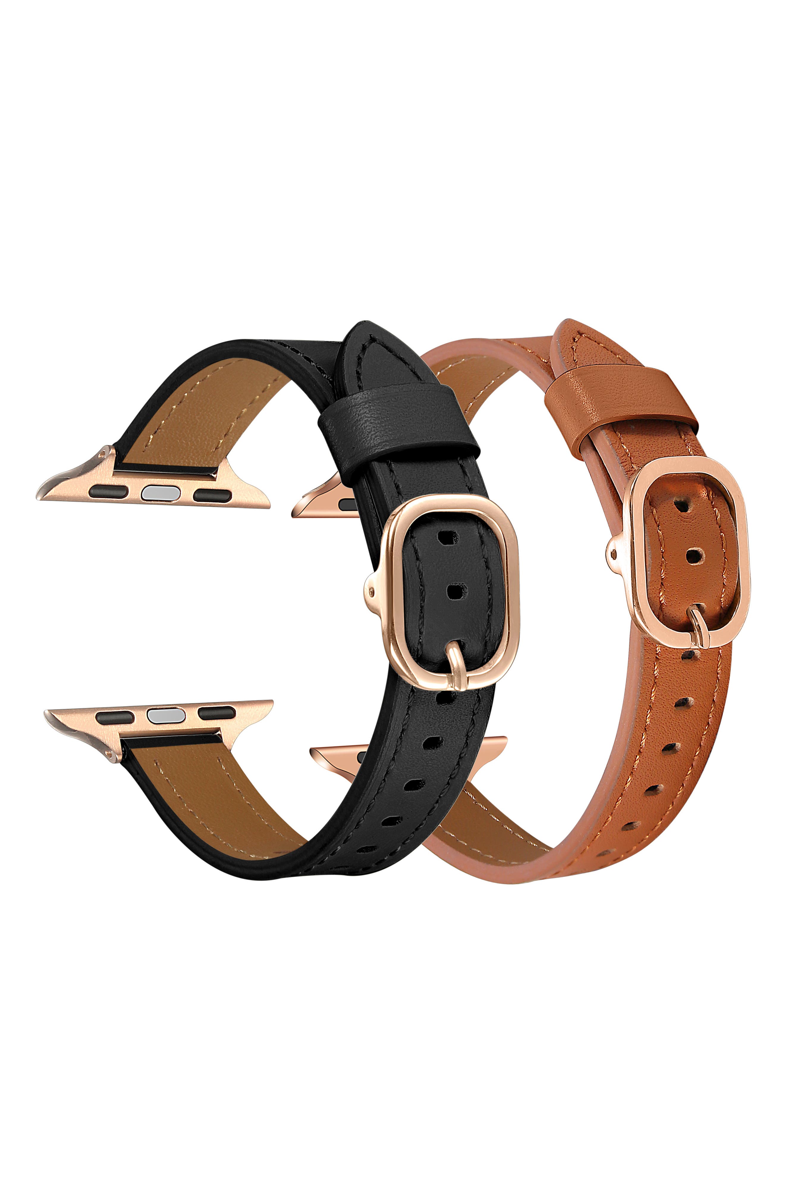 Posh Tech Set of 2 Faux Leather Watchbands