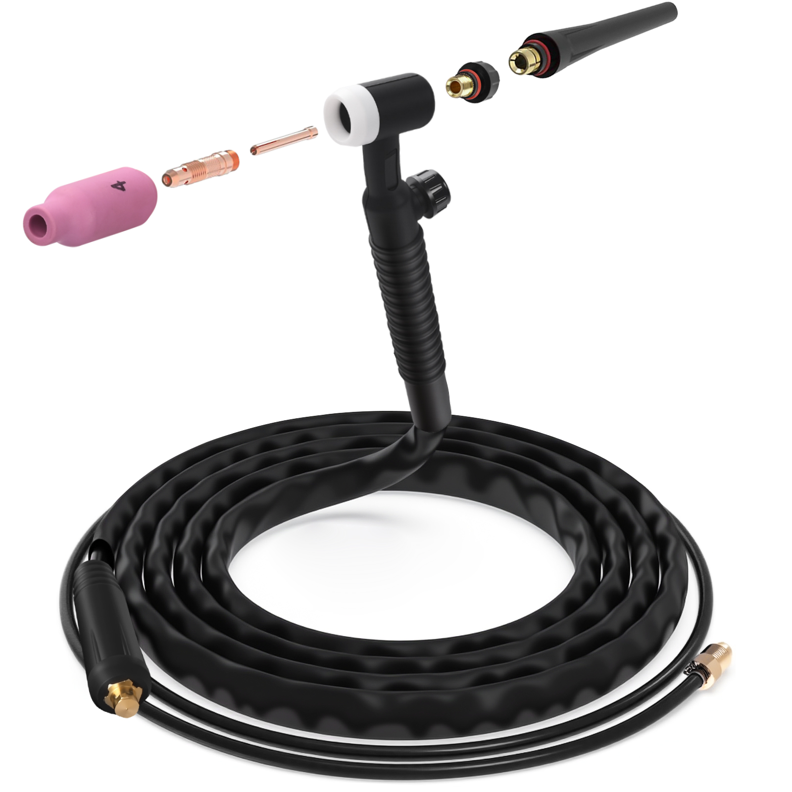 TIG Welding Torch, WP-17FV Argon Air Cooled Lift TIG Torch, 150Amp 10-25mm Connector (WP17V-2025)