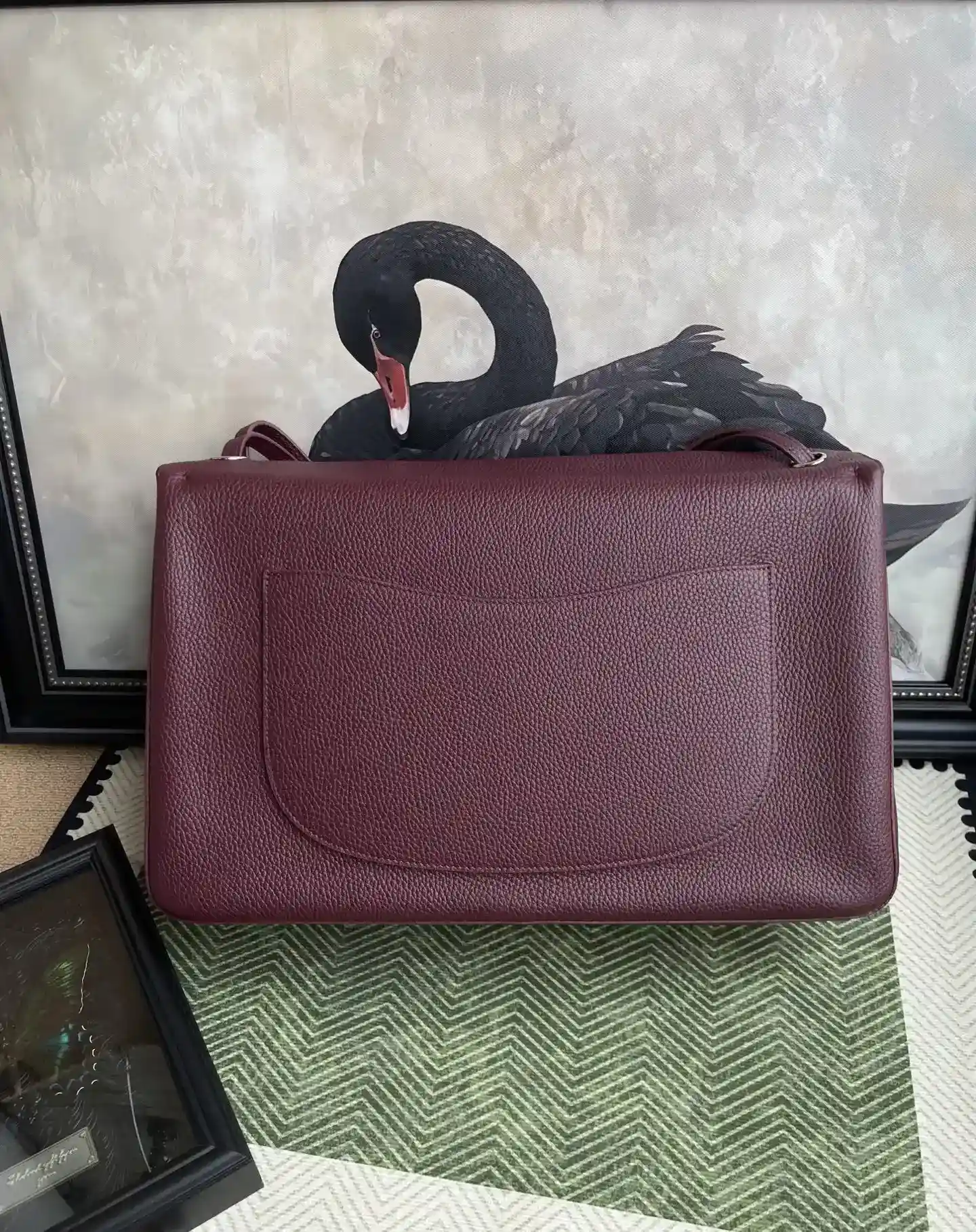 Chanel Burgundy Classic Flap Grained Leather Top Handle Bag product photo from LabelPicks
