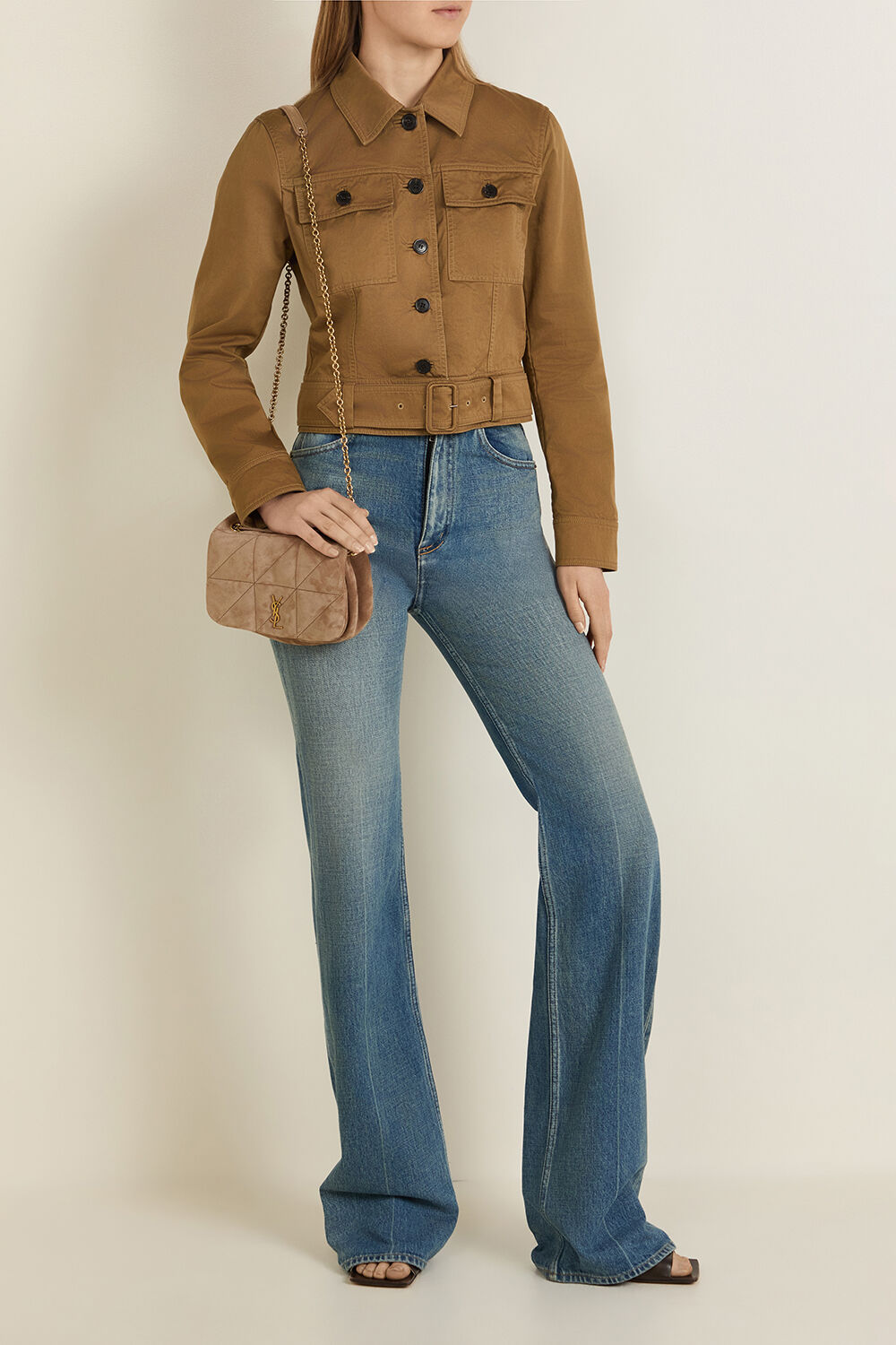 SAINT LAURENT ז'קט כותנה קרופ