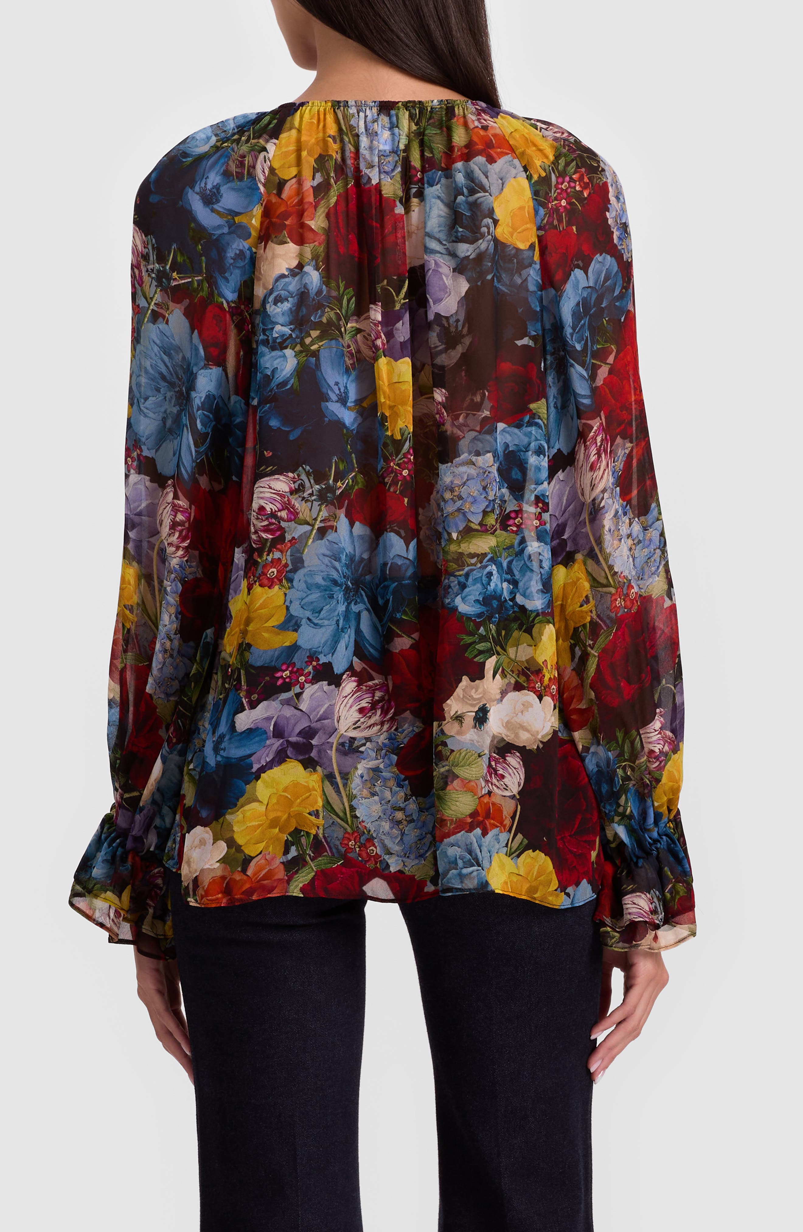 Alice + Olivia Josephine Floral Georgette Top