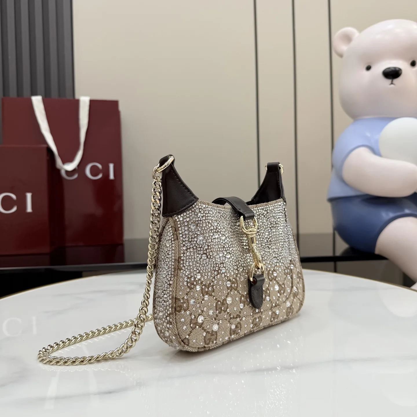 Gucci Brown Jackie Canvas and Leather Crossbody Bag product photo from LabelPicks