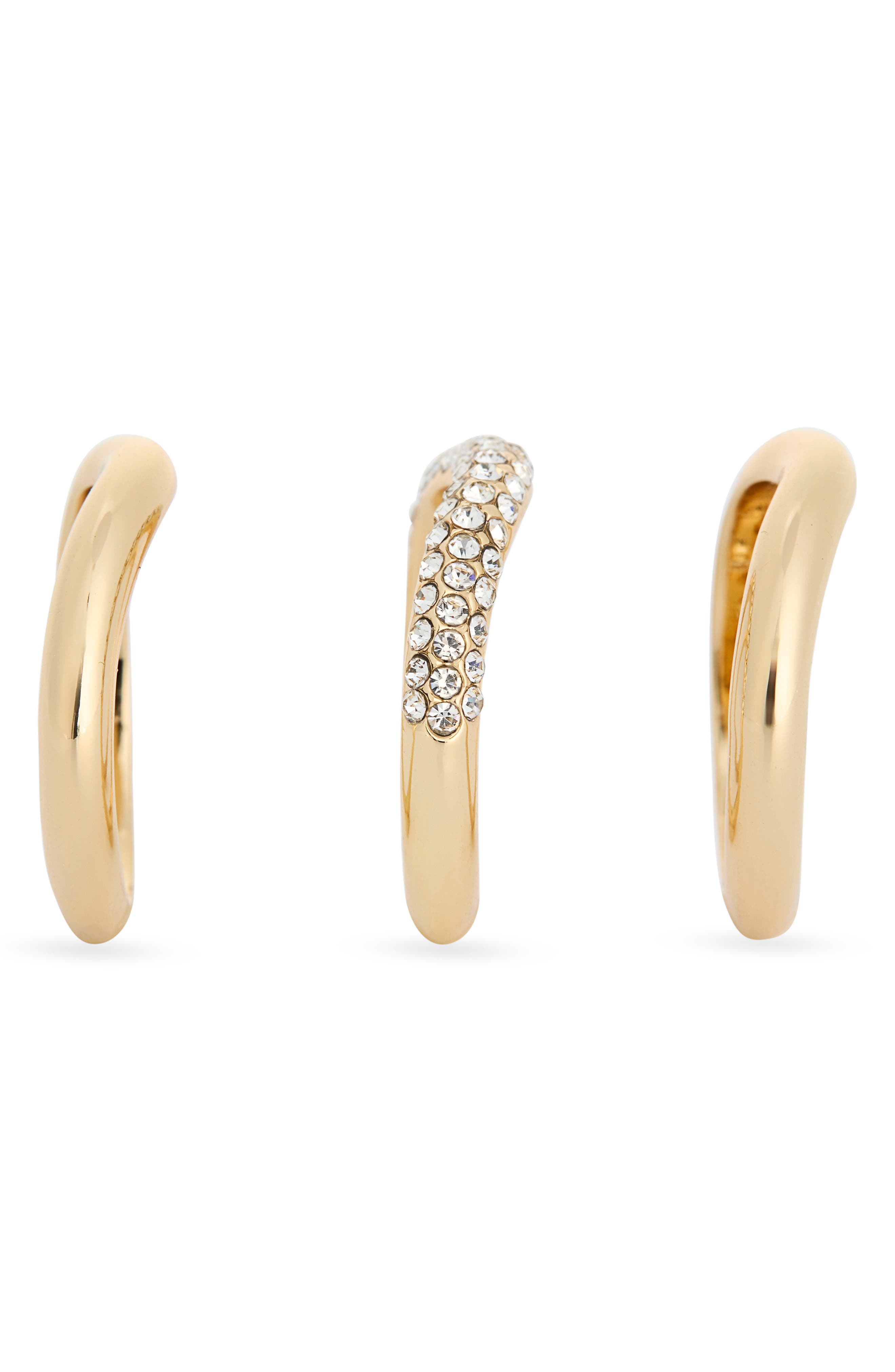 NORDSTROM RACK Set of 3 Stackable Chevron Band Rings