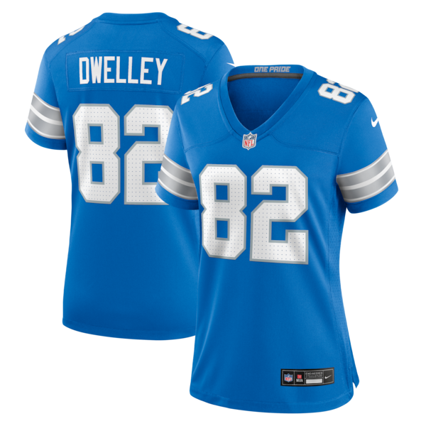 Ross Dwelley Detroit Lions Nike Women's Team Game Jersey -  Blue