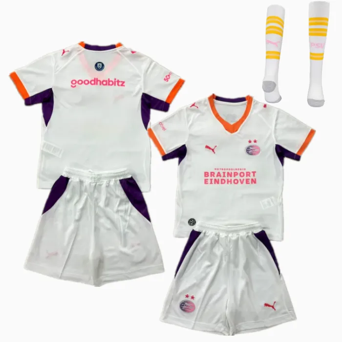 Kids PSV Eindhoven Away Suit & Socks 26/27