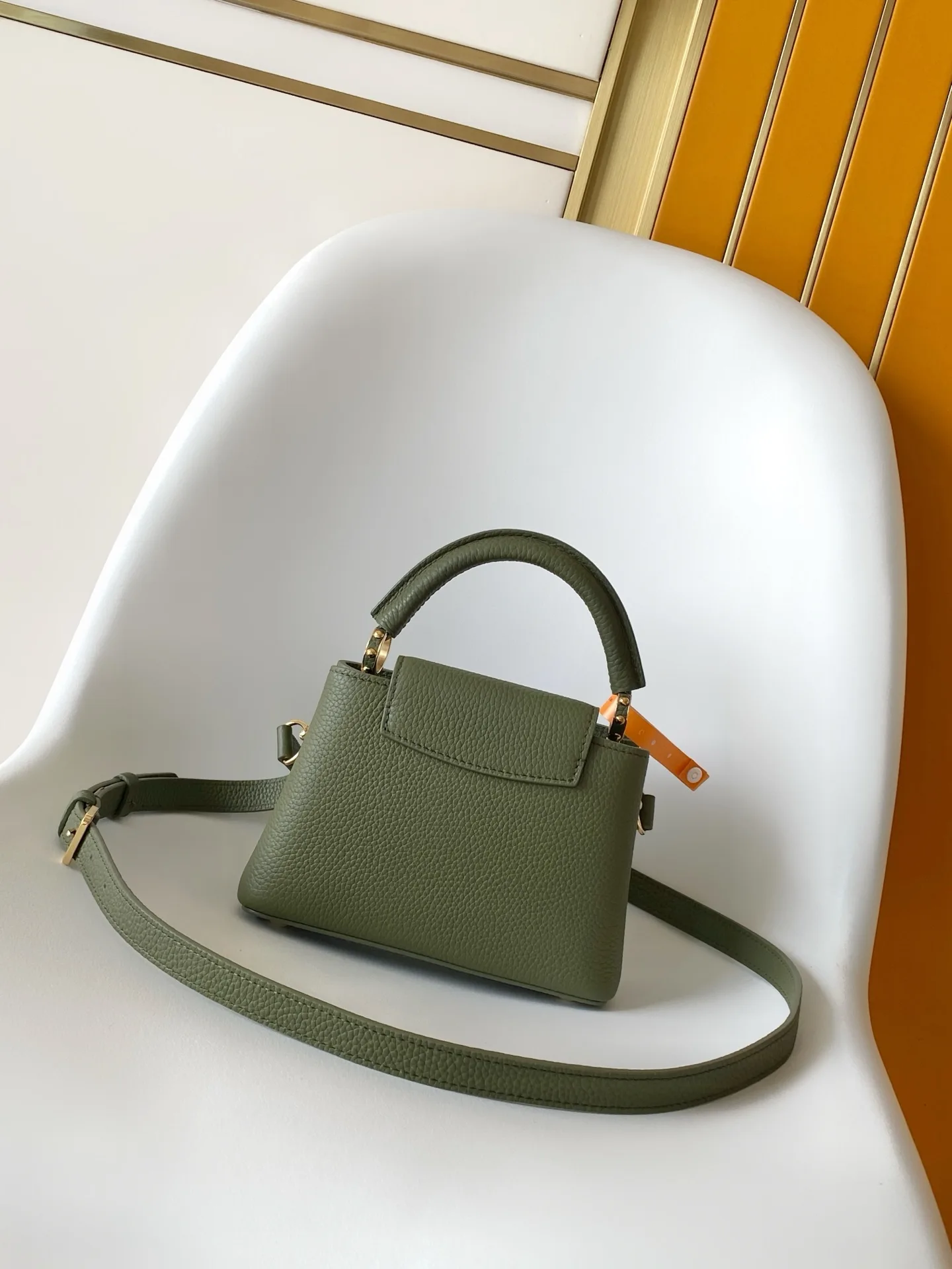 Louis Vuitton Black Capucines Grained Leather Top Handle Bag product photo from LabelPicks