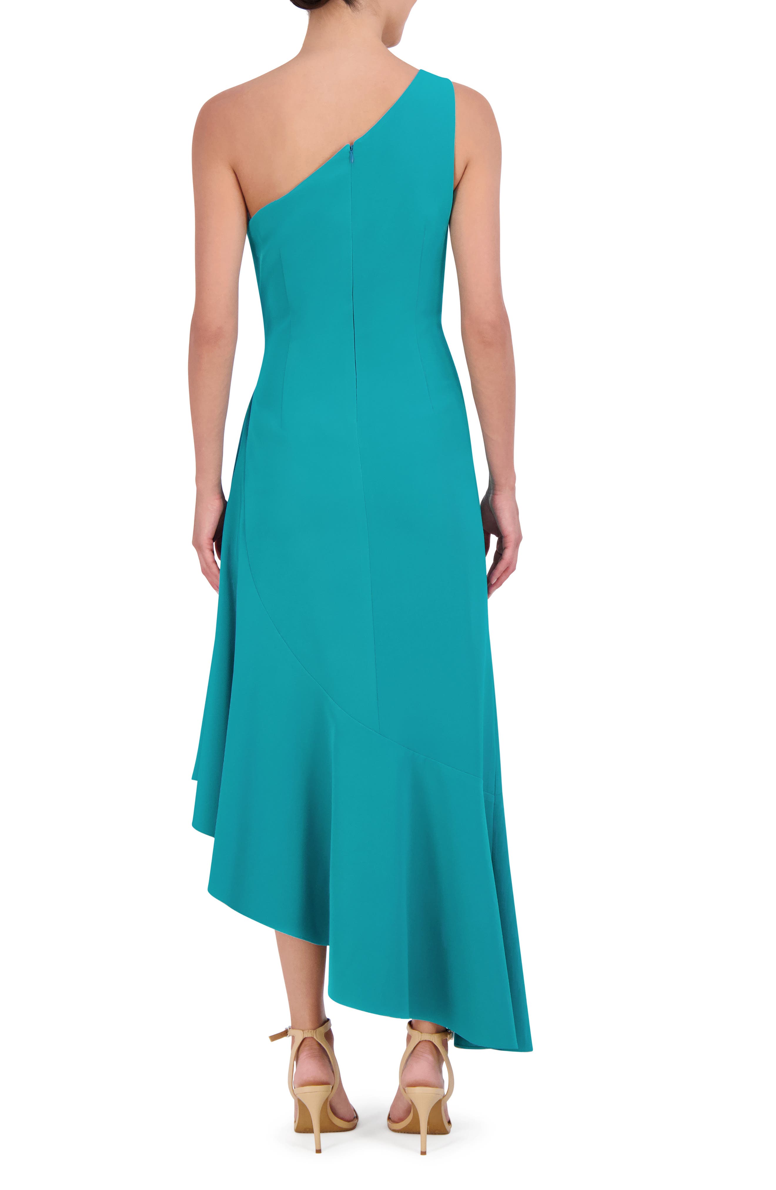 Eliza J One-Shoulder Midi Cocktail Dress