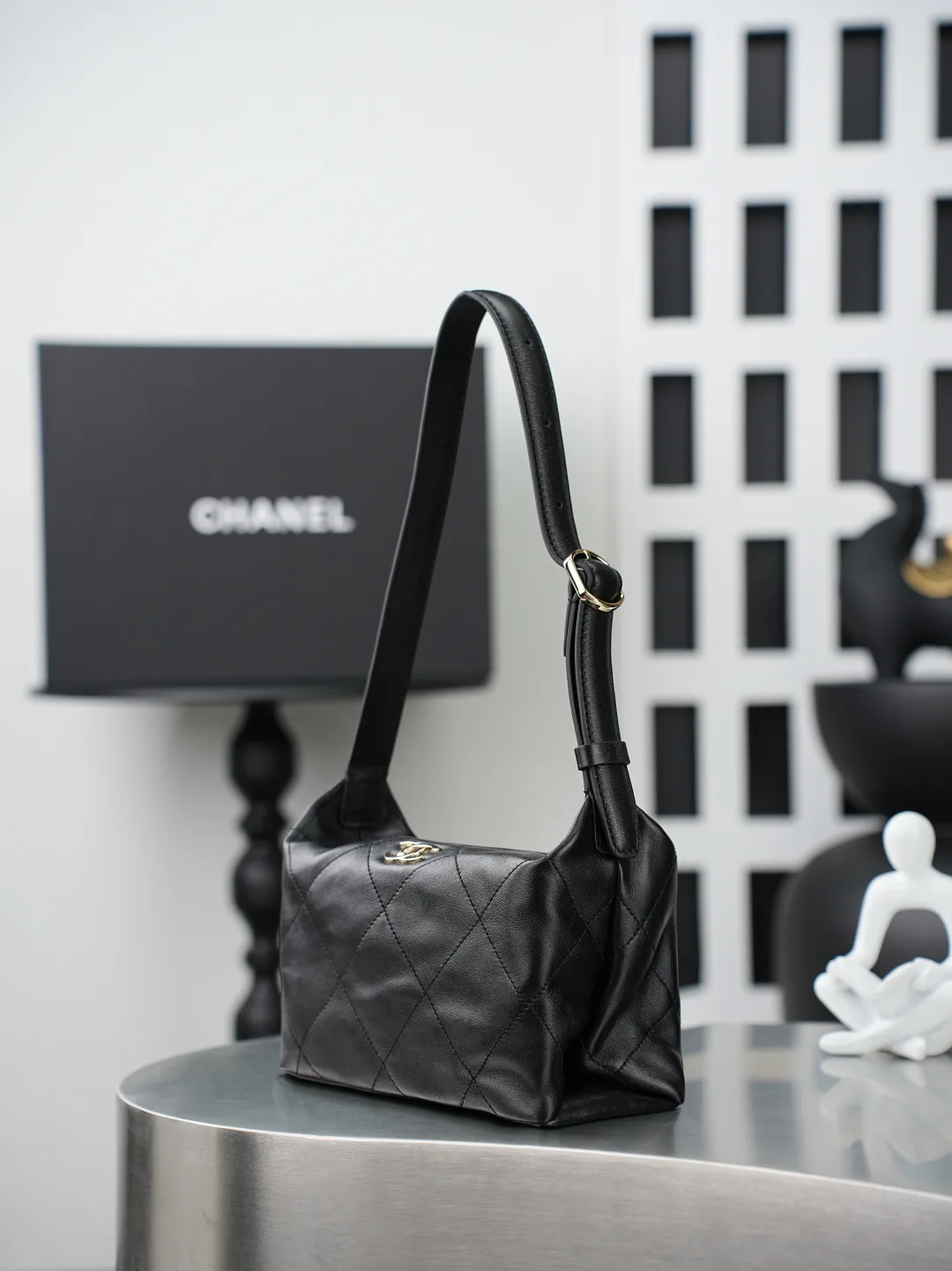Chanel Gabrielle Black Quilted Leather Hobo Bag product photo from LabelPicks