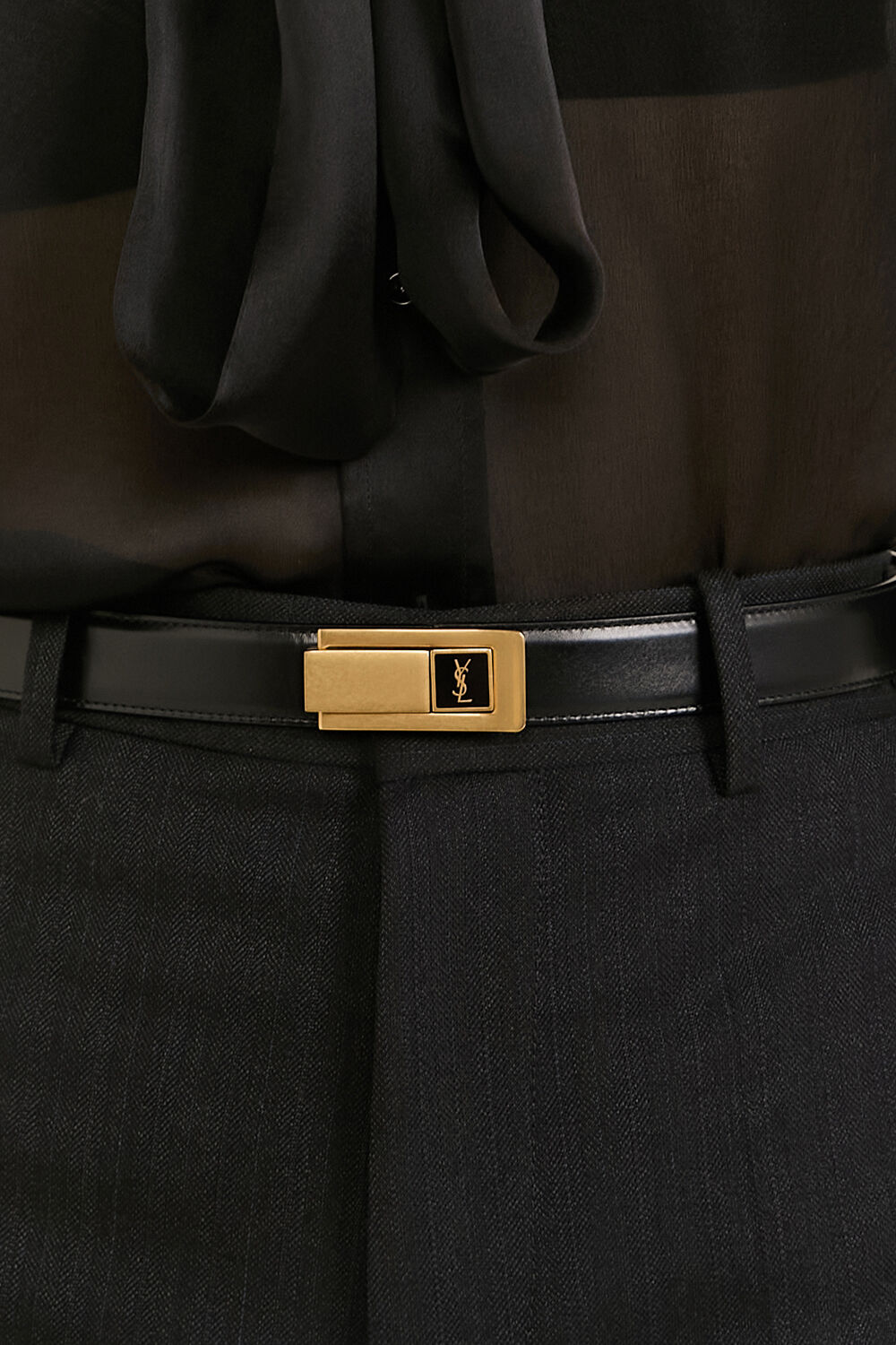 SAINT LAURENT חגורת עור