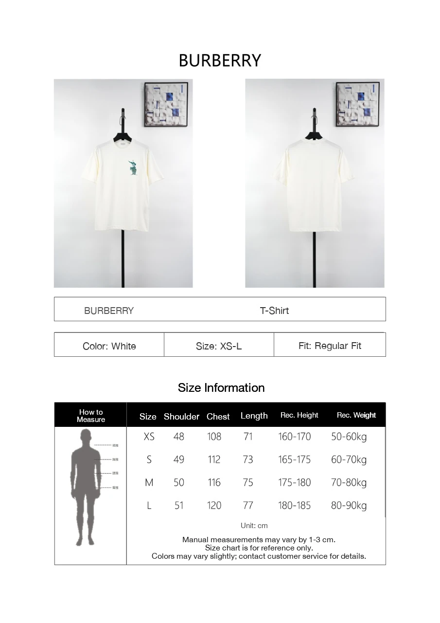 Burberry White Green Equestrian Knight Embroidered T-Shirt product photo from LabelPicks