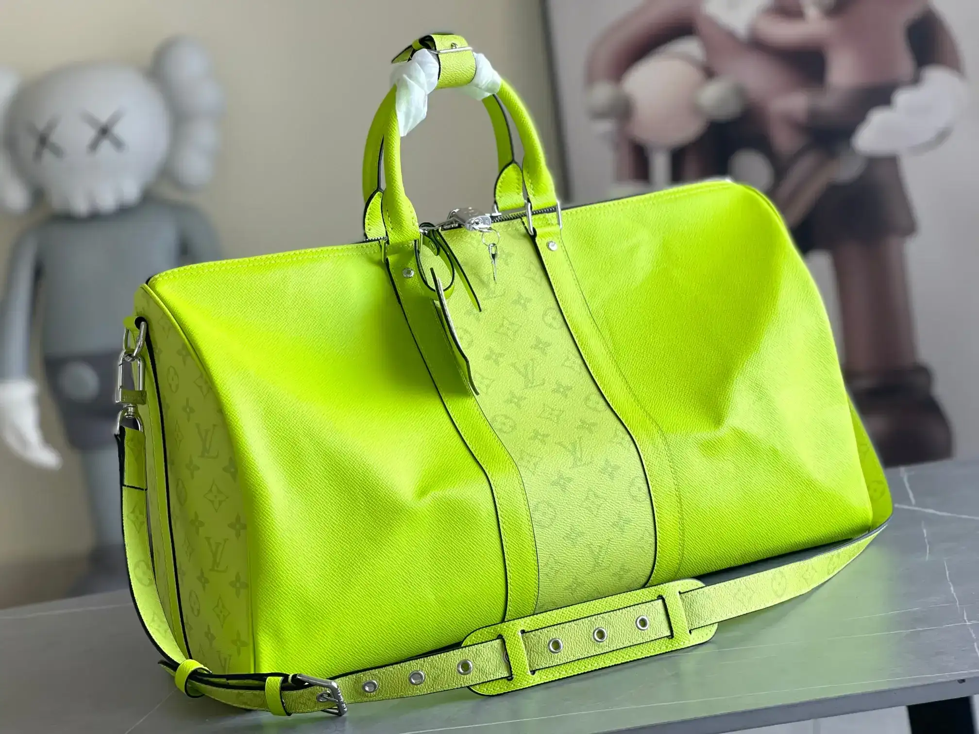 Louis Vuitton Black Keepall Canvas and Leather Tote Bag product photo from LabelPicks