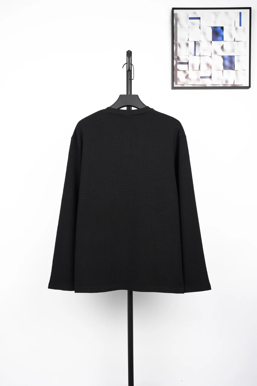 Chrome Hearts Black Tonal Embroidered Waffle Henley Long Sleeve product photo from LabelPicks