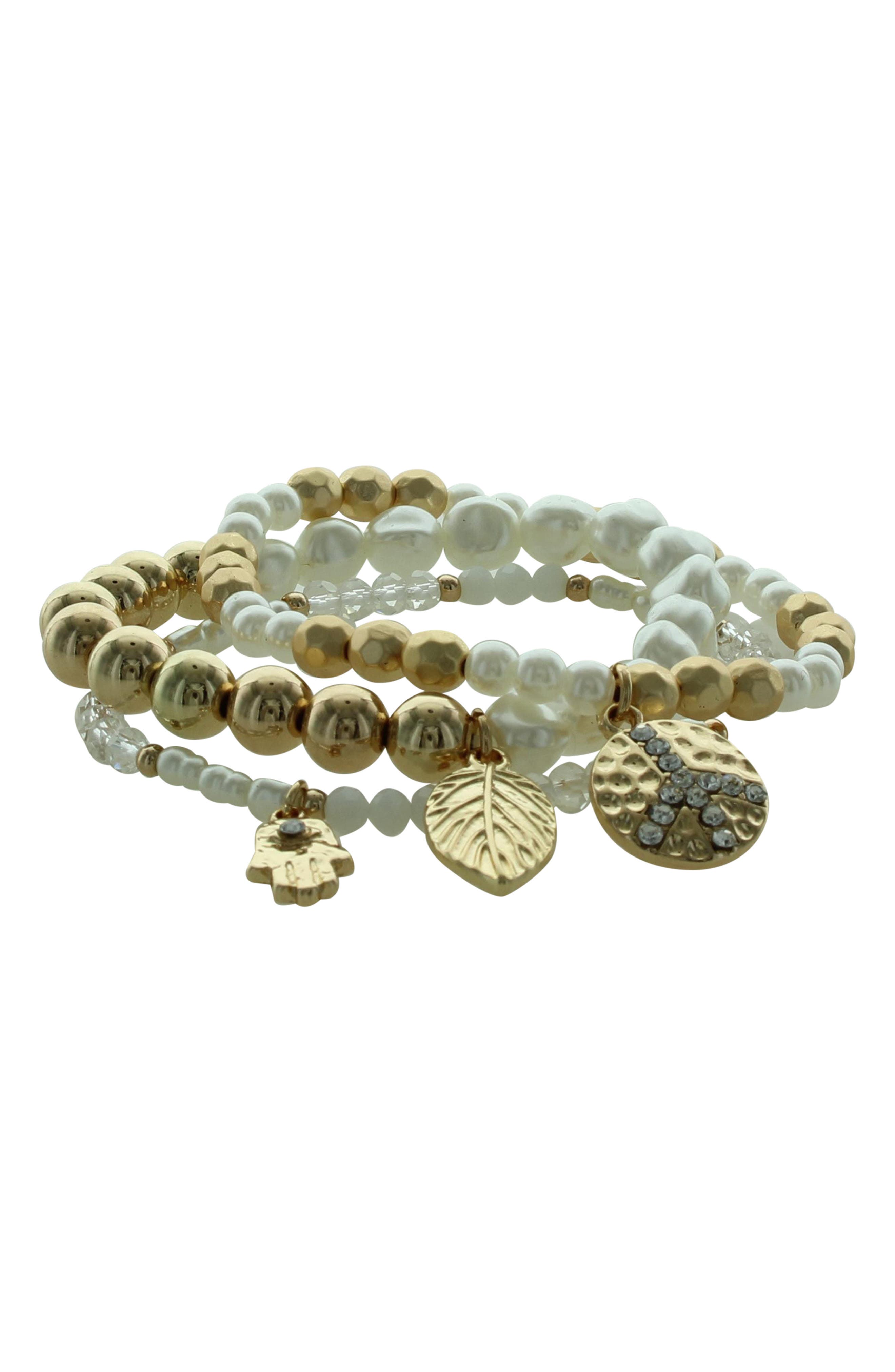 OLIVIA WELLES Zen Day Set of 3 Beaded Stretch Bracelets