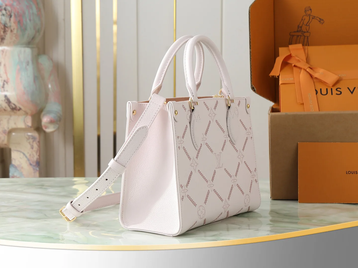 Louis Vuitton Onthego Pink Quilted Leather Tote Bag product photo from LabelPicks