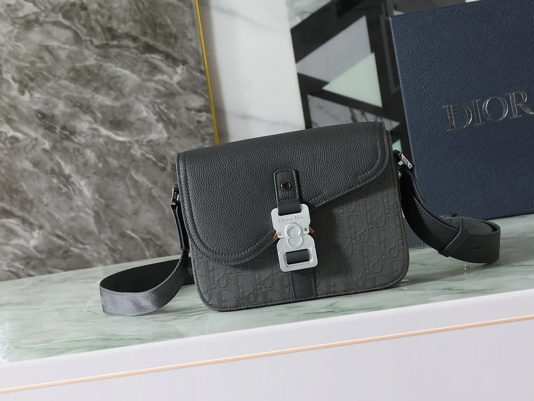 Dior Grey Saddle Oblique Canvas Saddle Bag product photo from LabelPicks