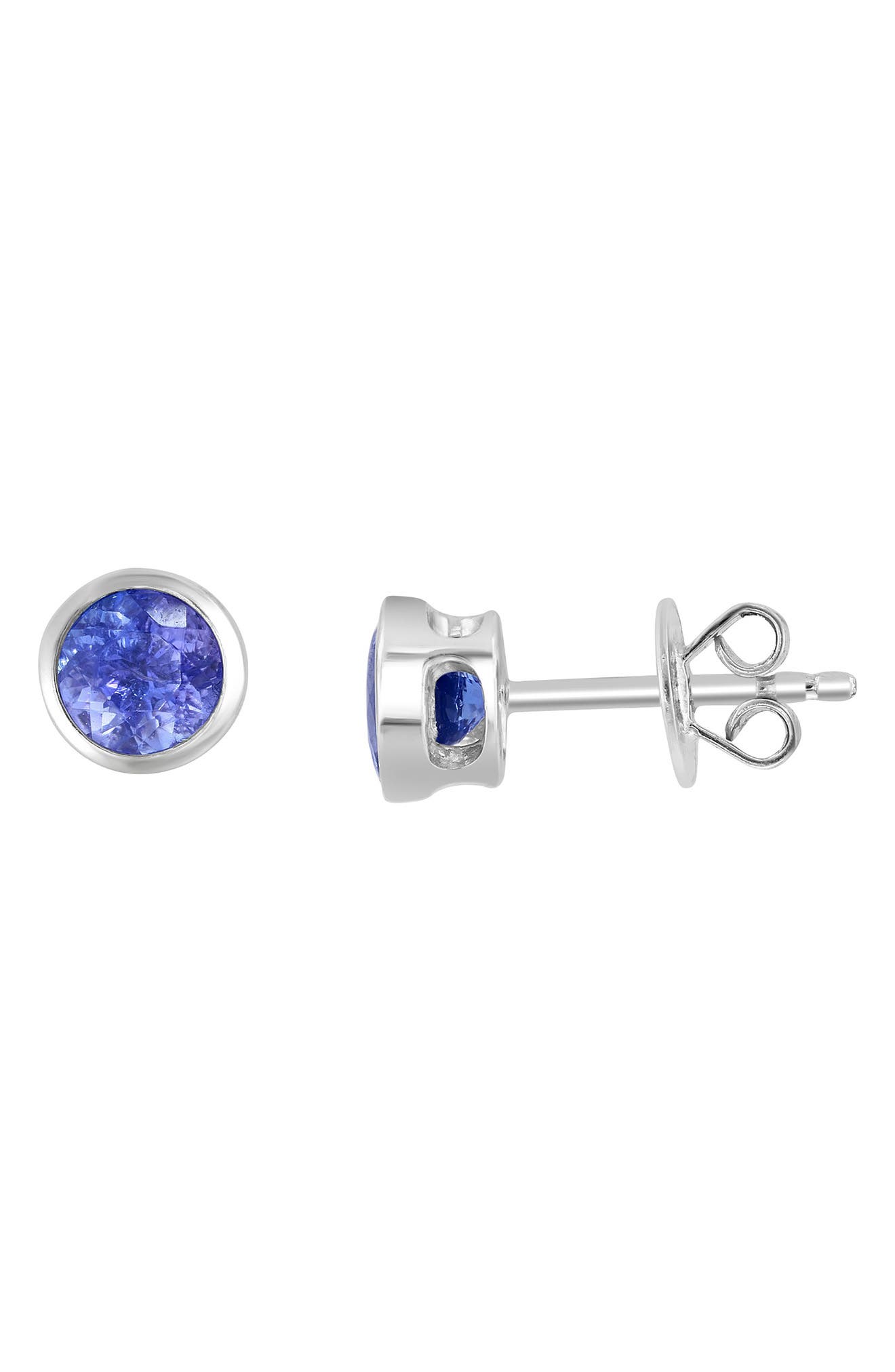 EFFY Sterling Silver Round Tanzanite Stud Earrings