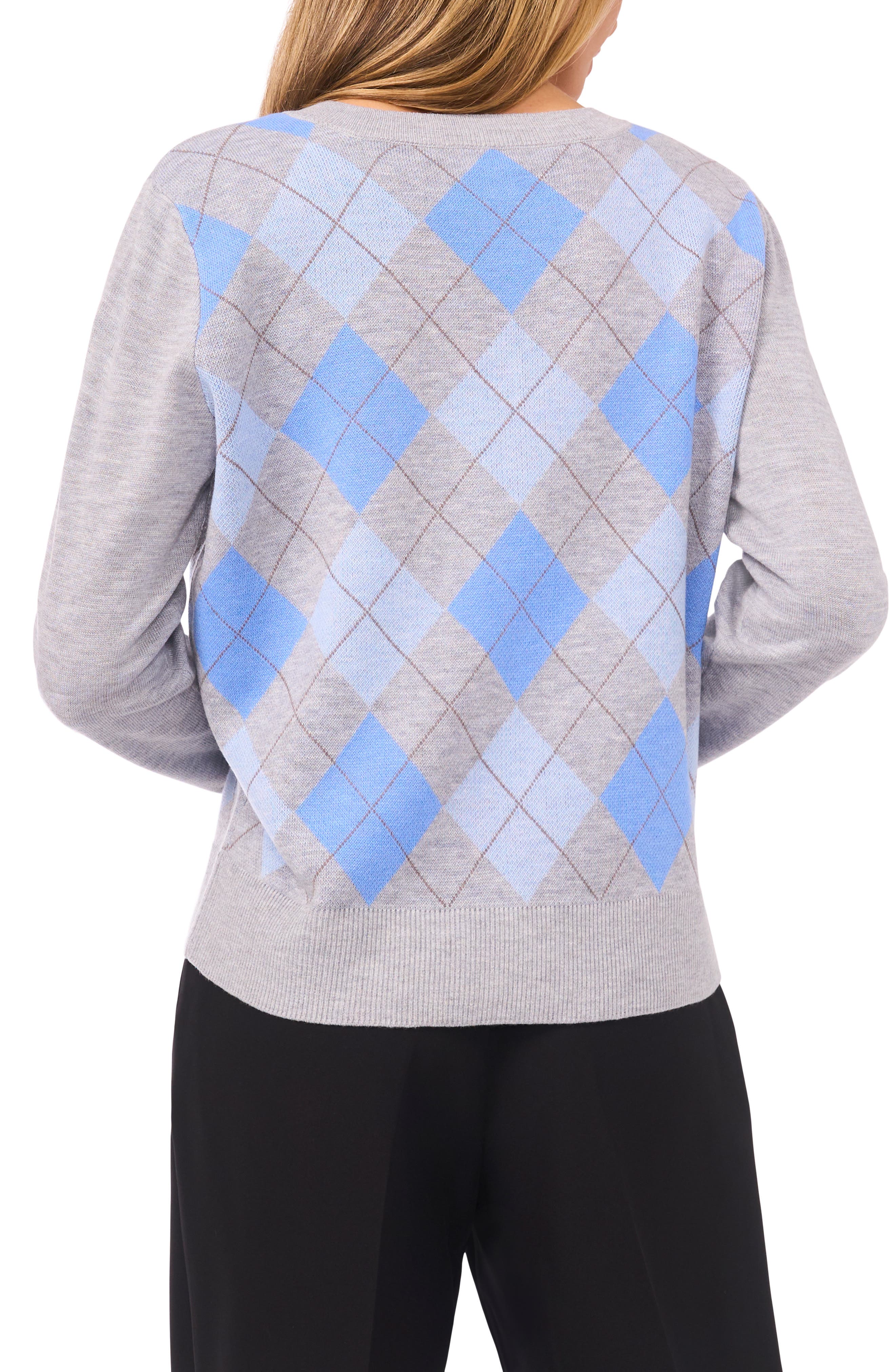 Halogen® Argyle V-Neck Sweater