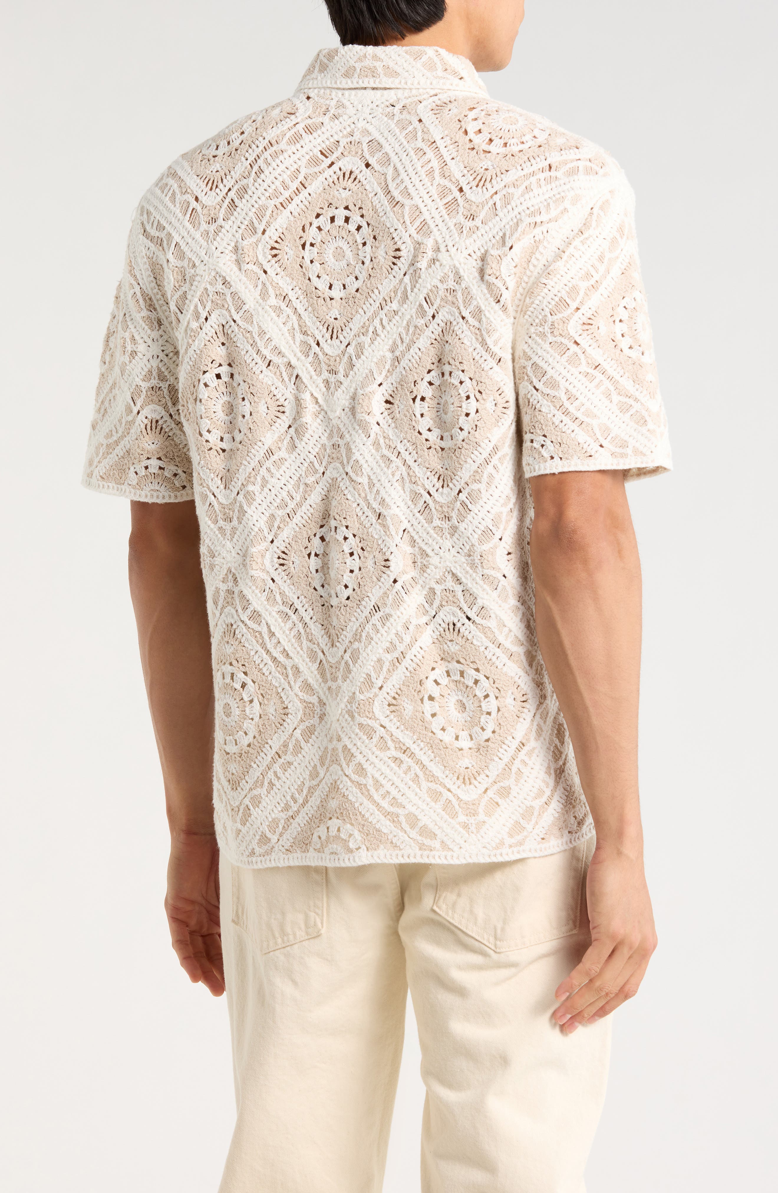 TRUTH Crochet Button-Up Shirt