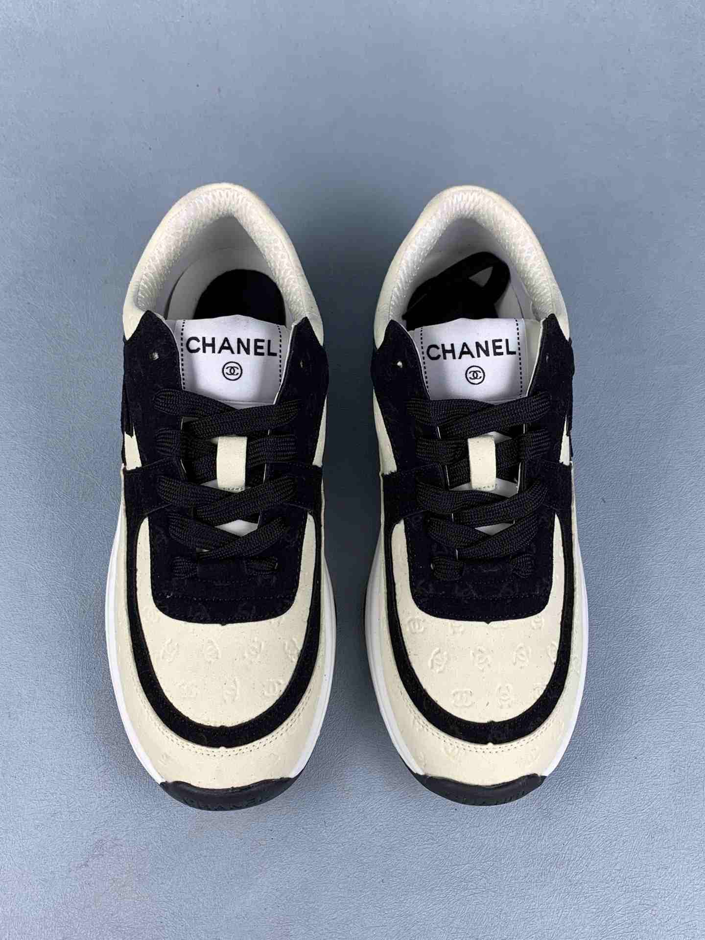 CHANEL Sneakers Fabric & Shiny Calfskin