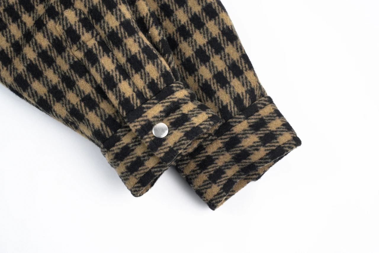 CELINE Brown Black Plaid Wool Jacket product photo from LabelPicks