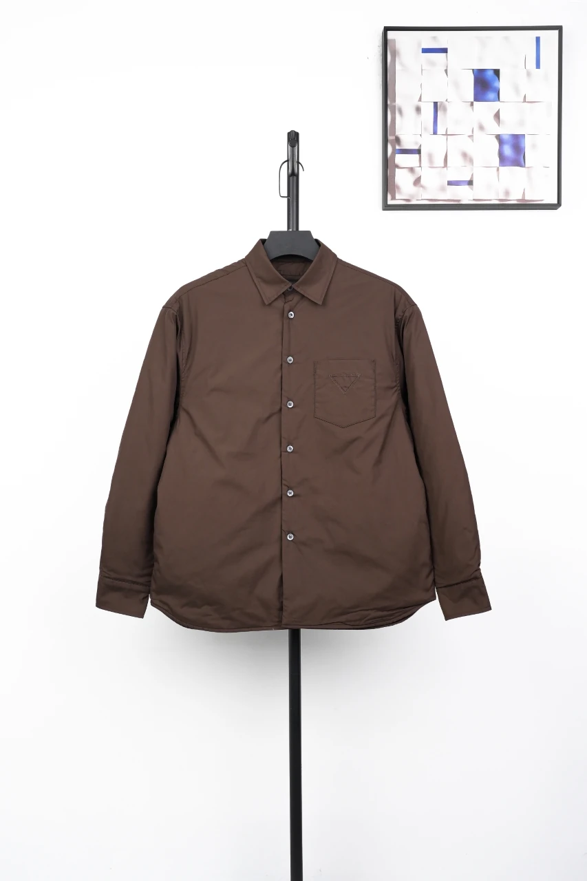 Prada Brown Pocket Triangle Logo Padded Jacket product photo from LabelPicks