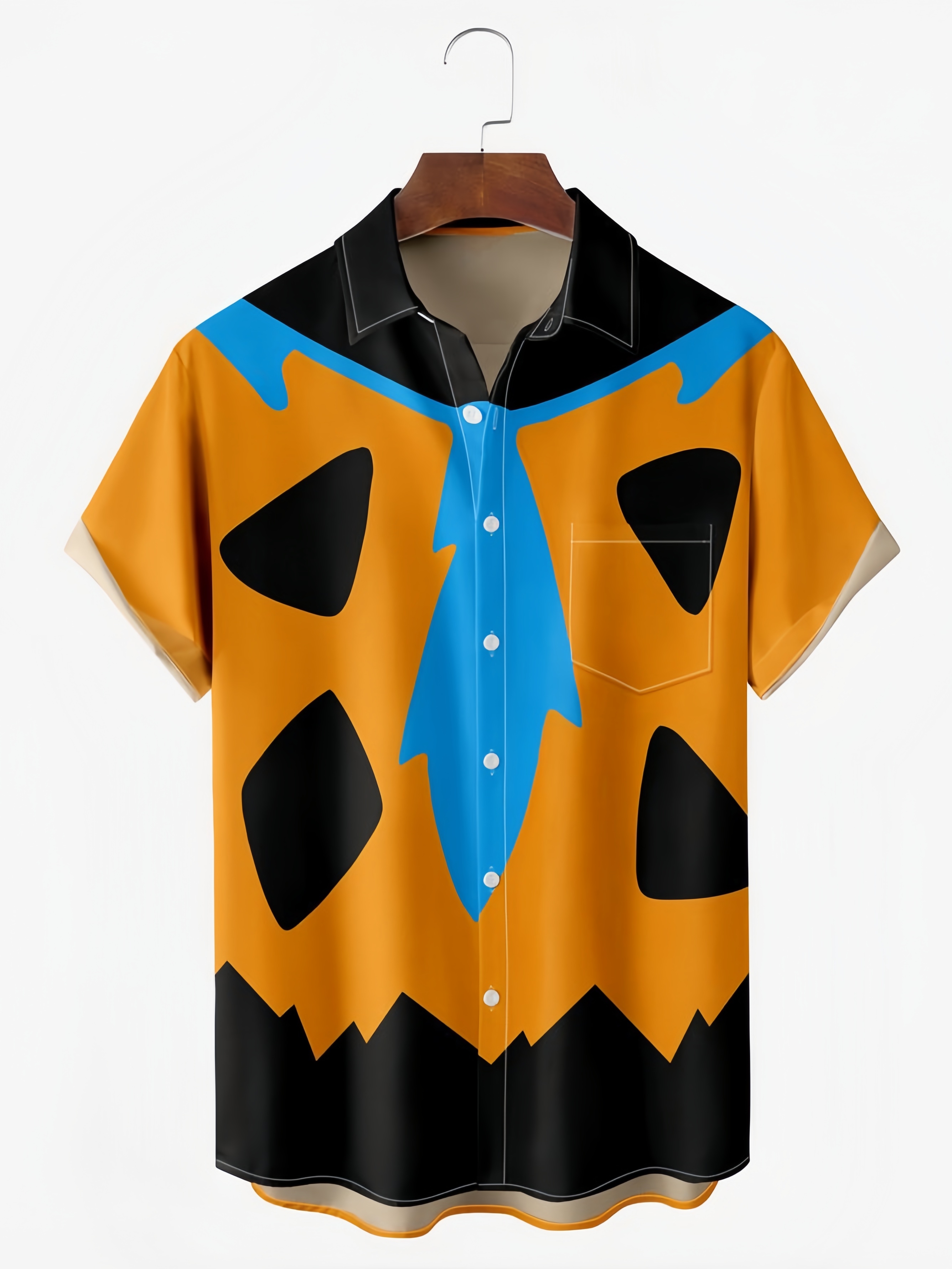 Creative Chest Pocket Short Sleeve Casual Shirt