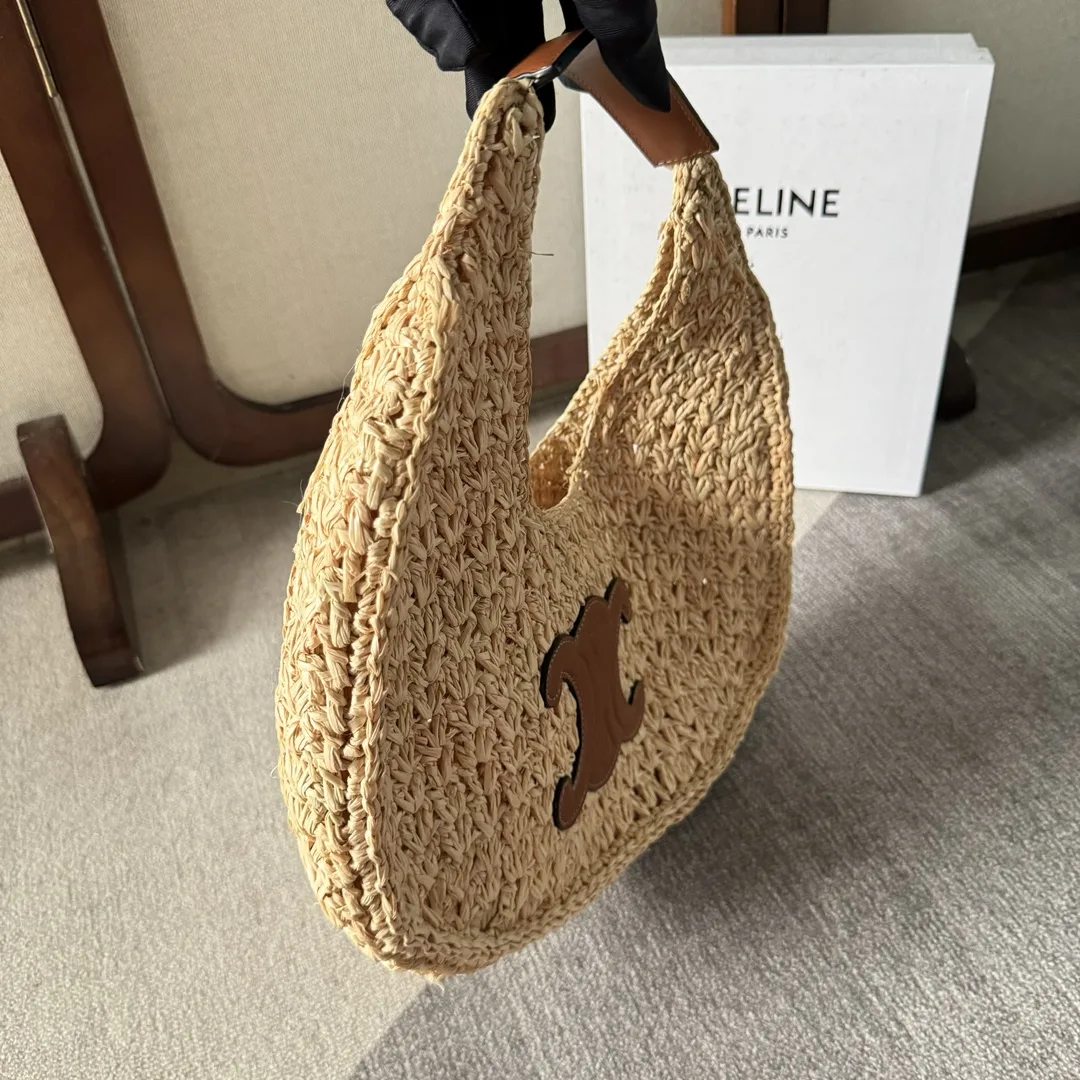 Celine Straw Woven Triomphe Hobo Bag product photo from LabelPicks