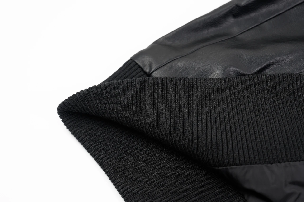 Miu Miu Black Waxed Leather Baseball Jacket product photo from LabelPicks