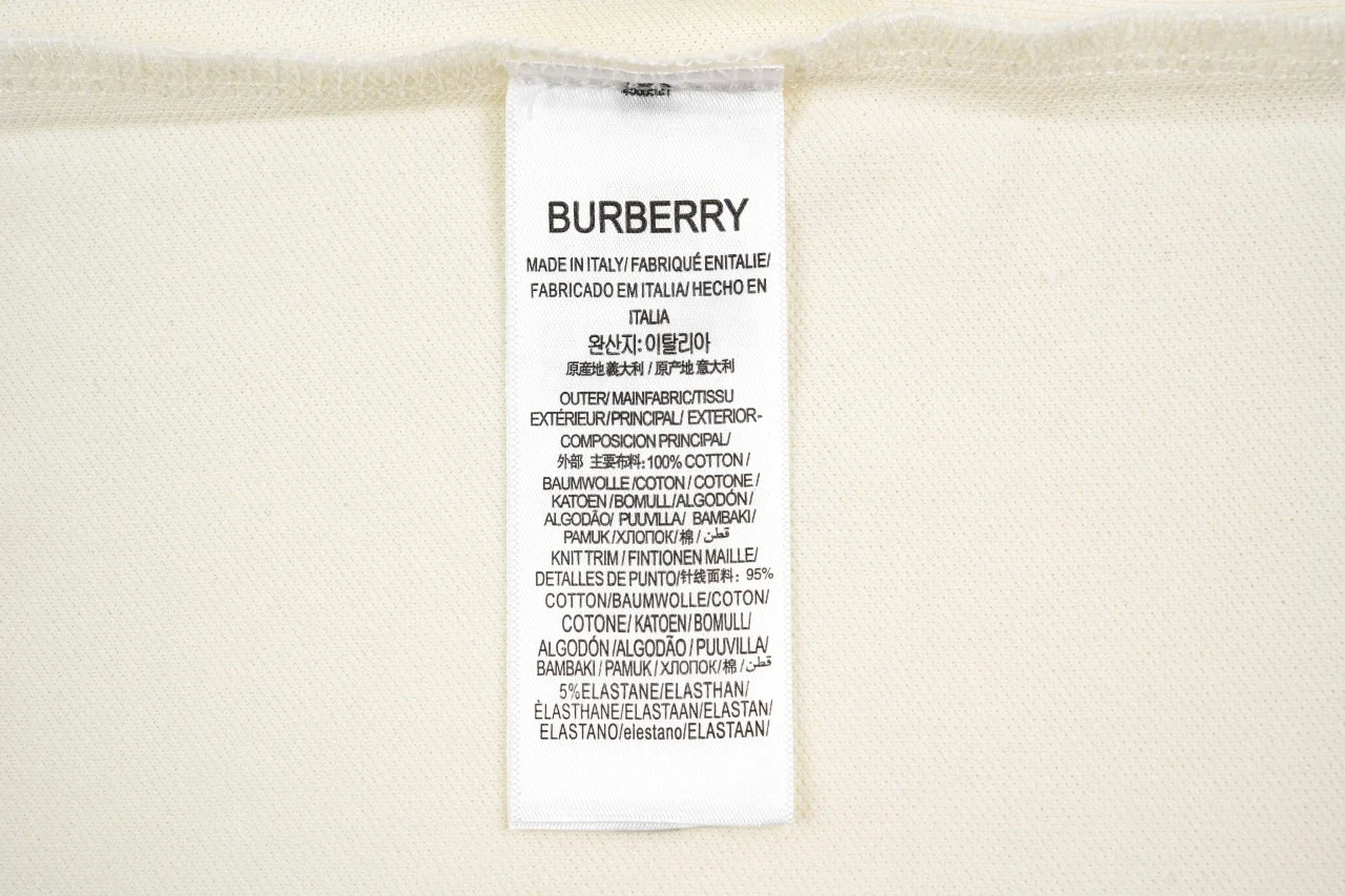 Burberry White Stripe Equestrian Knight Embroidered Polo Shirt product photo from LabelPicks