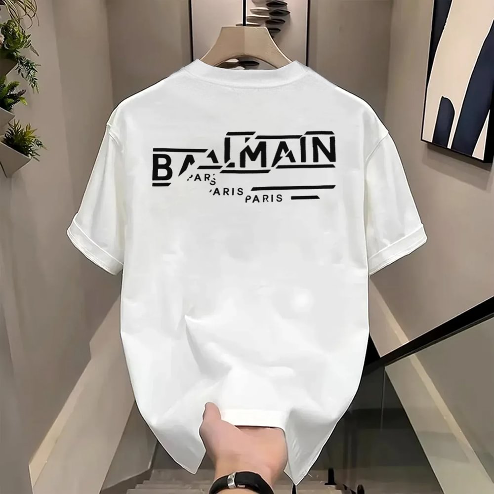 Letter Fragments Print Round Neck T-Shirt