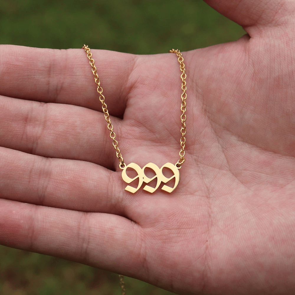 Angel Number Necklace 111-999 with 18K Gold Plated