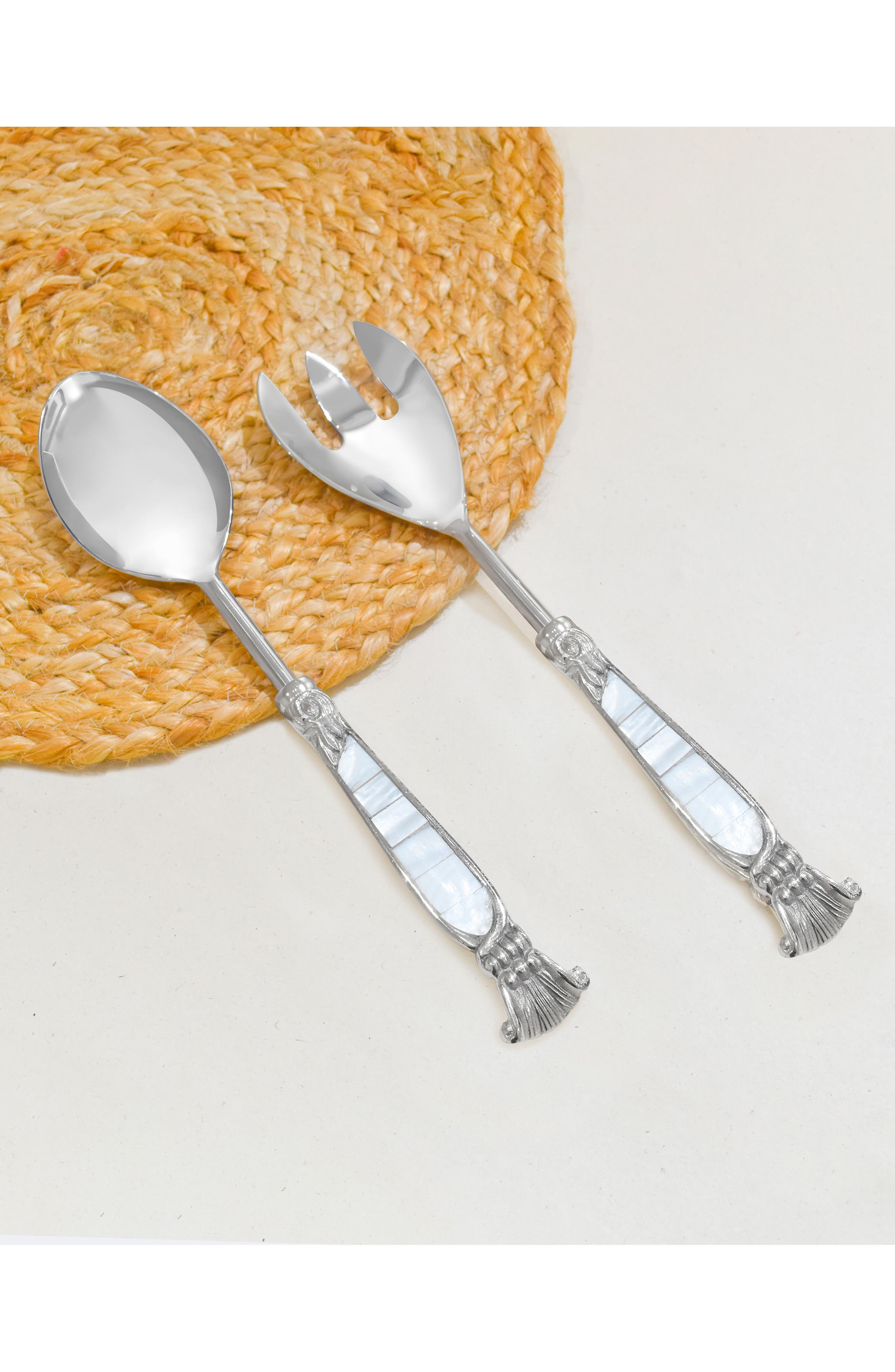 Tiramisu Mother-of-Pearl 2-Piece Salad Serving Set