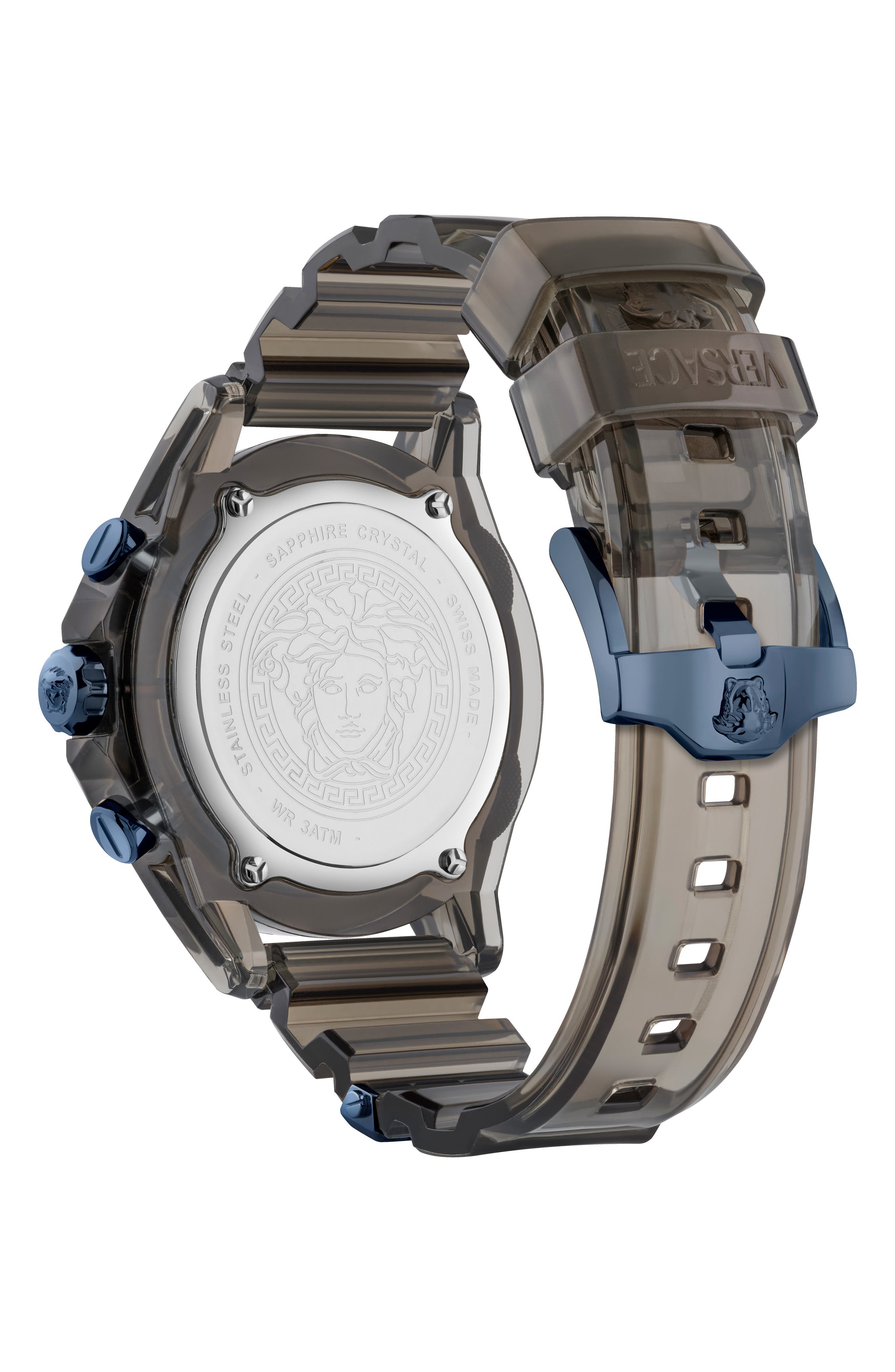 Versace Icon Active Silicone Strap Watch, 44mm