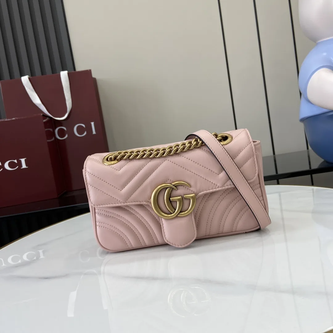 Gucci Marmont Pink GG Supreme Canvas Crossbody Bag product photo from LabelPicks