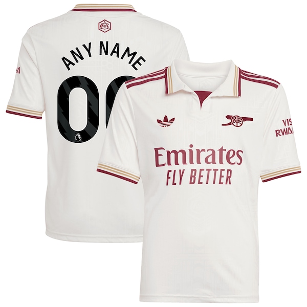 Arsenal adidas 2025/26 Third Replica Custom Jersey - White/Red/Blue