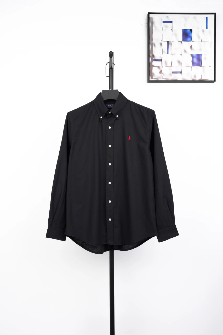 Ralph Lauren Black Pony Embroidered Linen Long Sleeve Shirt product photo from LabelPicks