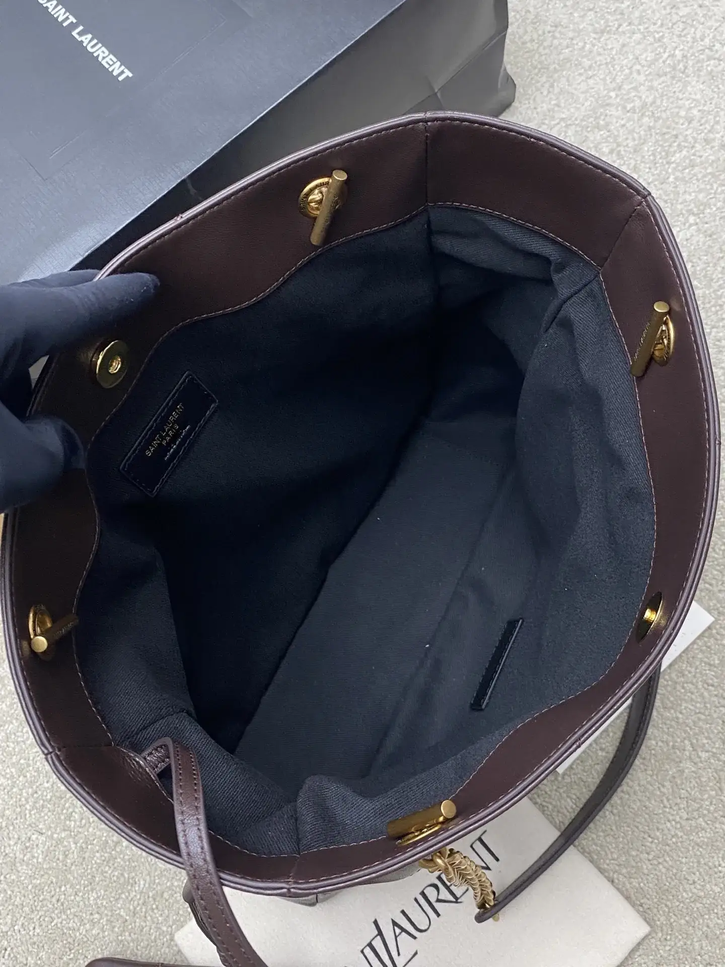 Saint Laurent Jamie Brown Lambskin Bucket Bag product photo from LabelPicks